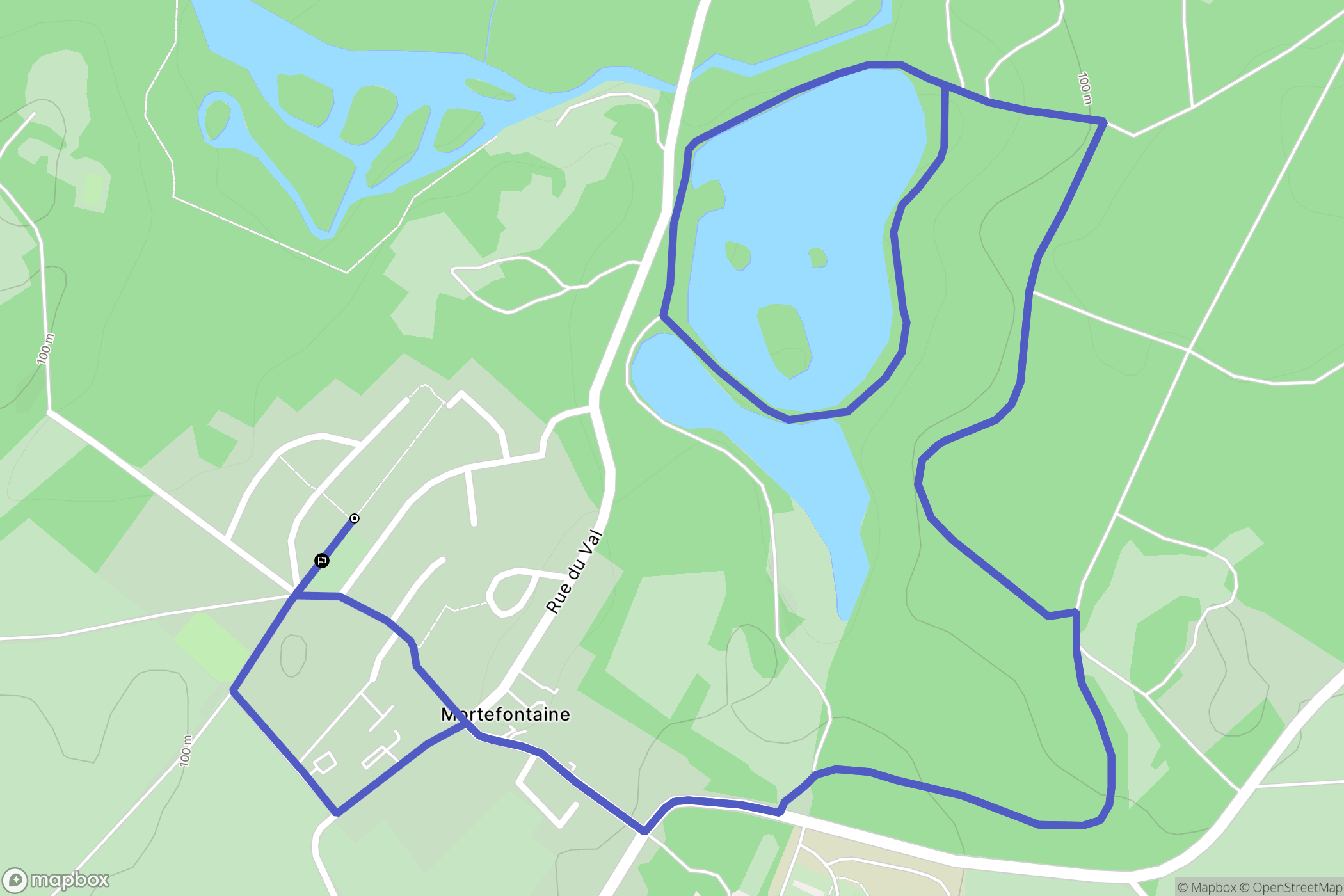 Mortefontaine : carte du parcours de randonnée - France