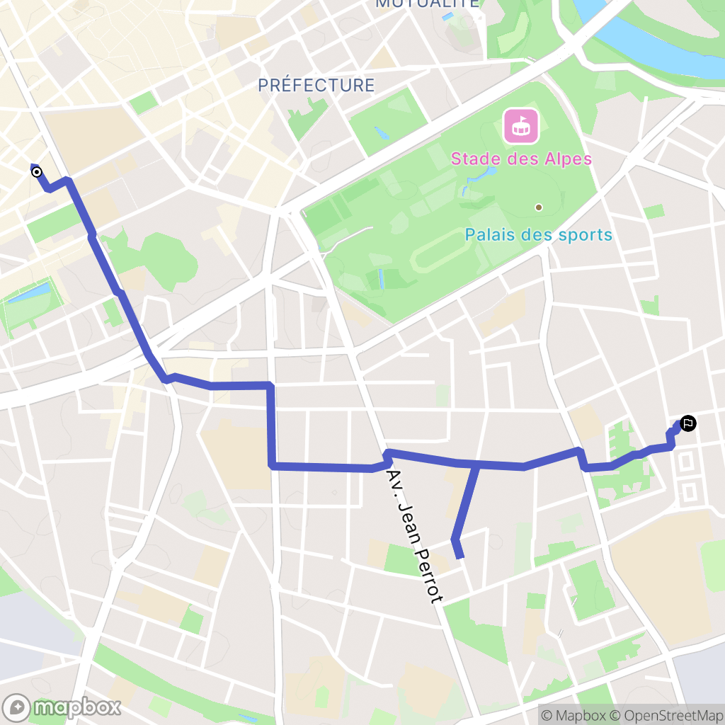 Grenoble : carte du parcours de randonnée - France
