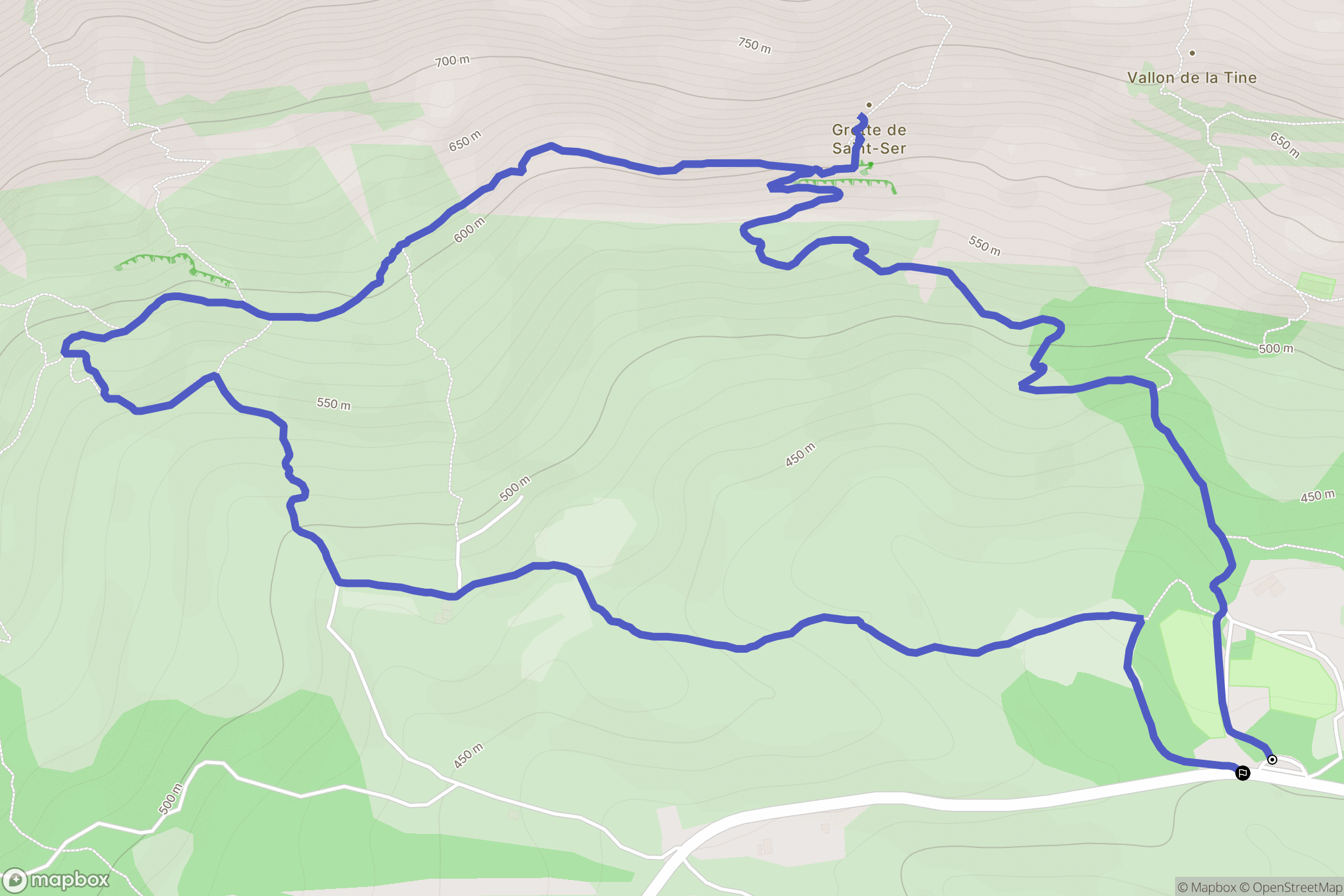 Puyloubier : carte du parcours de randonnée - France