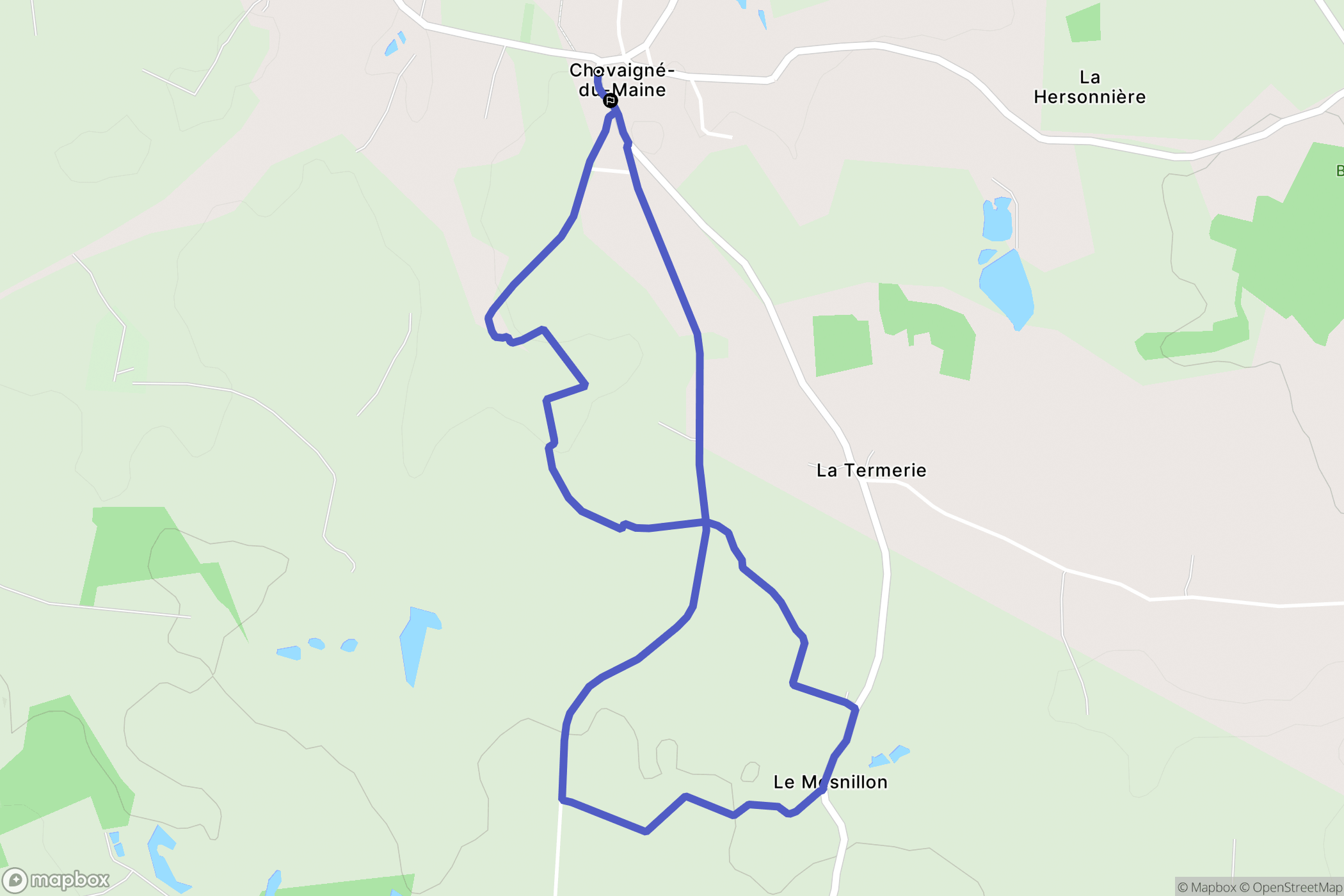 Chevaigné-du-Maine : carte du parcours de randonnée - France