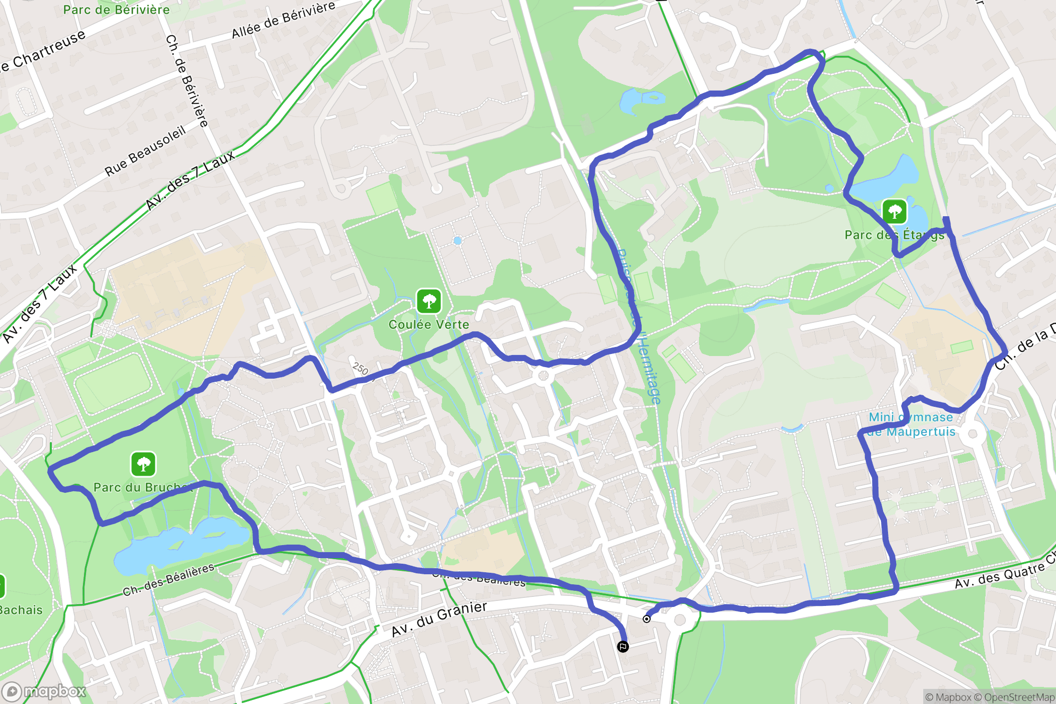 Meylan : carte du parcours de randonnée - France