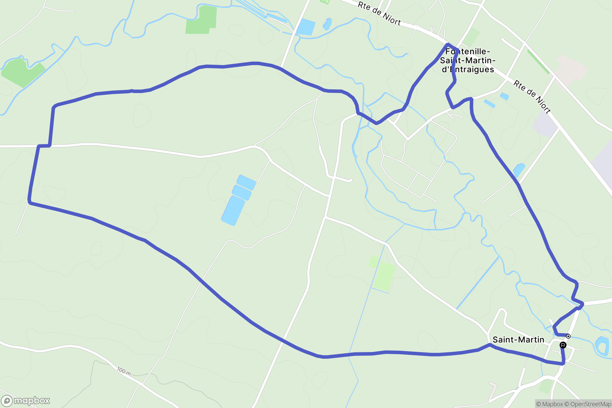 Fontenille-Saint-Martin-d'Entraigues : carte du parcours de randonnée - France