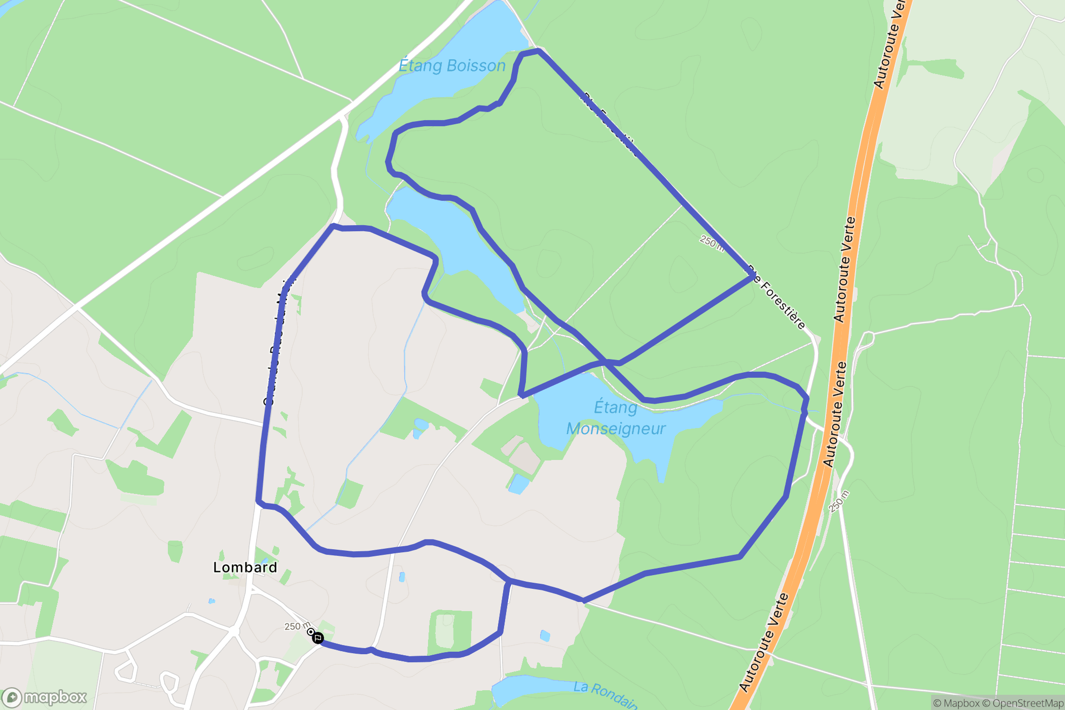Lombard : carte du parcours de randonnée - France