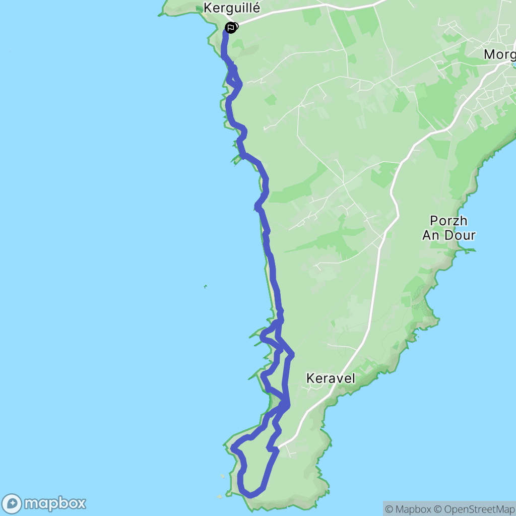 Crozon : carte du parcours de randonnée - France
