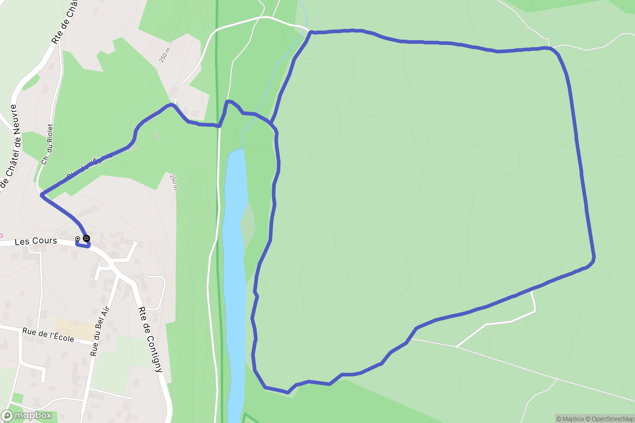 Monétay-sur-Allier : carte du parcours de randonnée - France