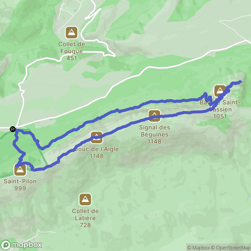 Plan-d'Aups-Sainte-Baume : carte du parcours de randonnée - France
