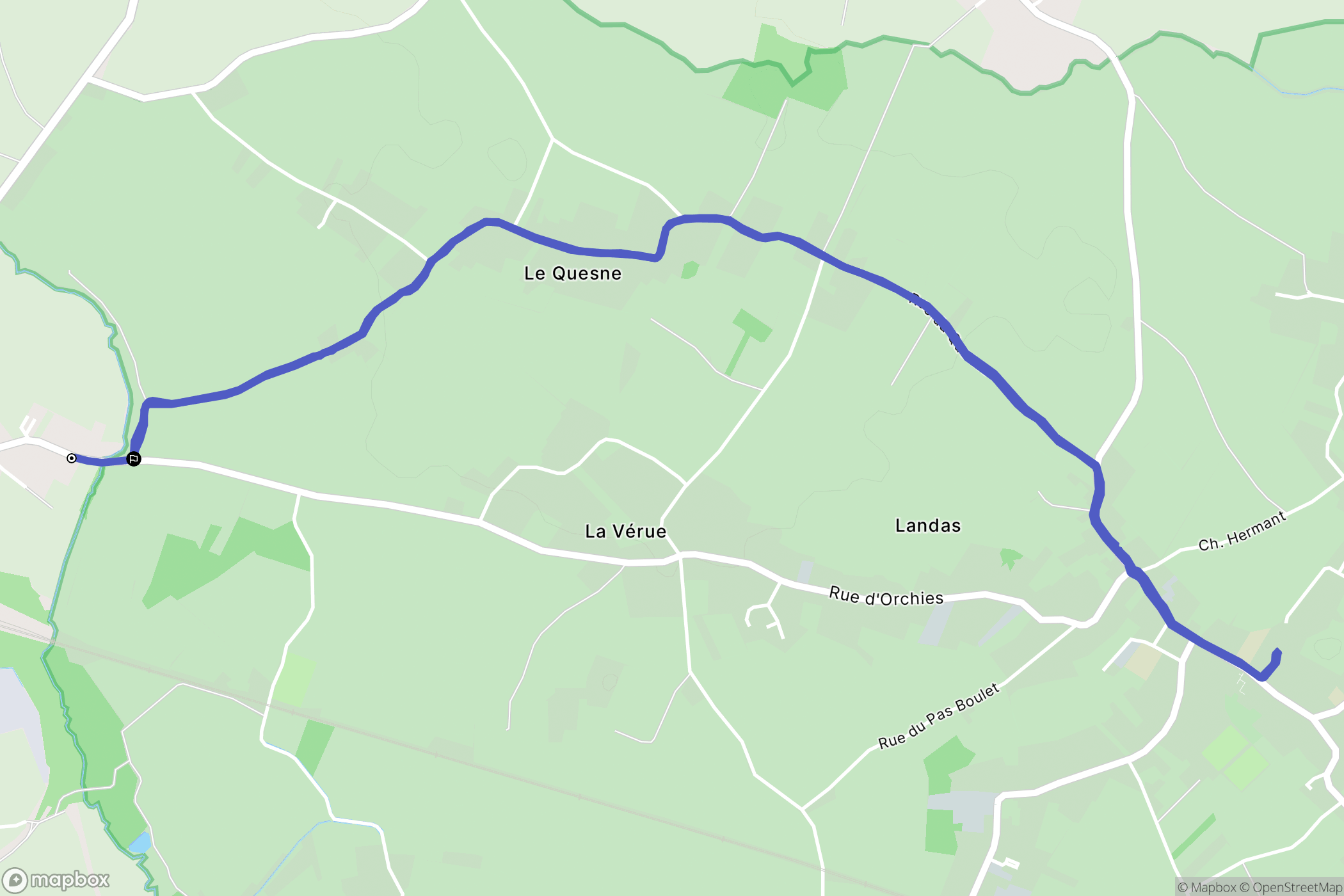 Orchies : carte du parcours de randonnée - France