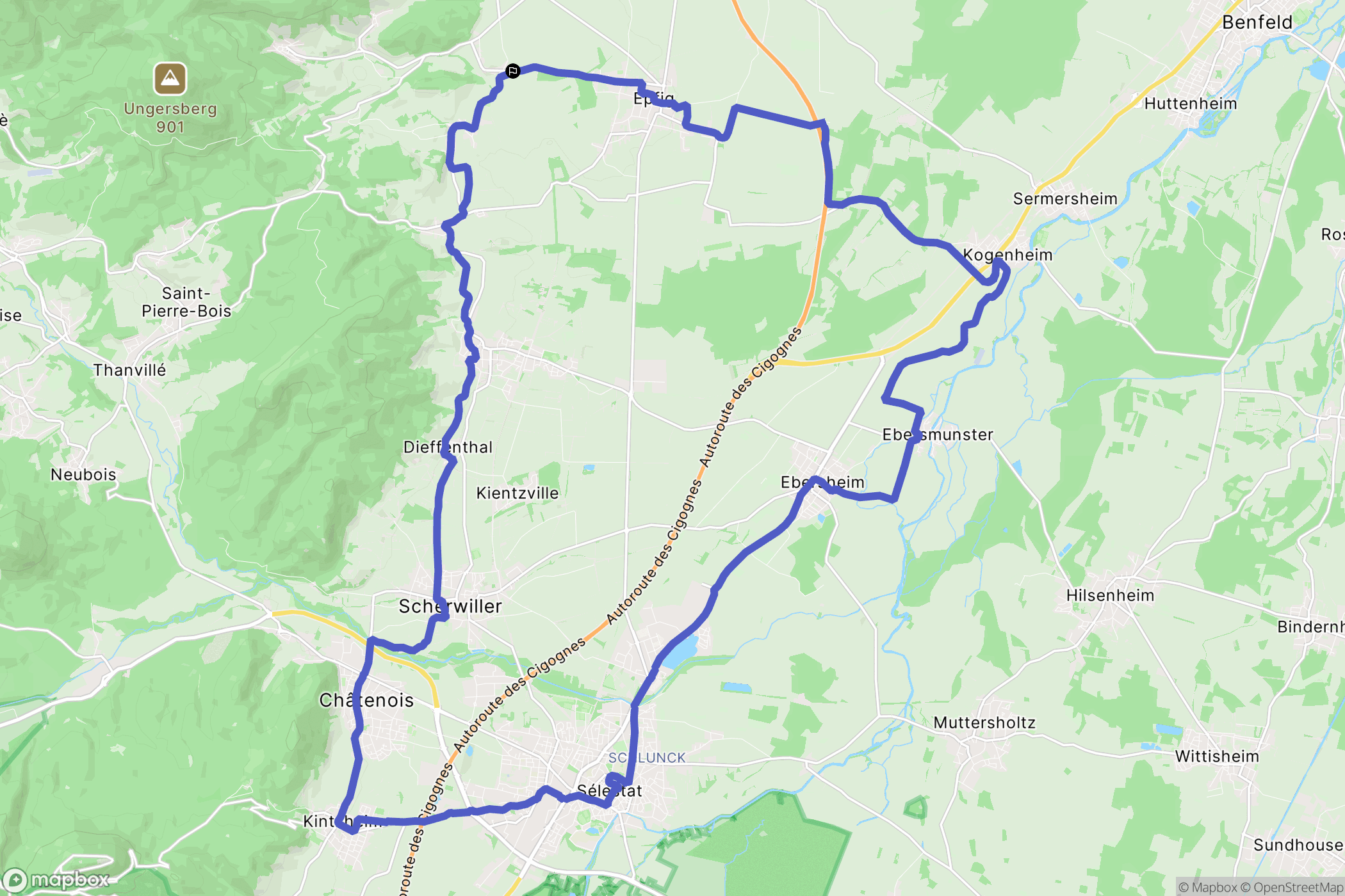 Itterswiller : carte du parcours de randonnée - France
