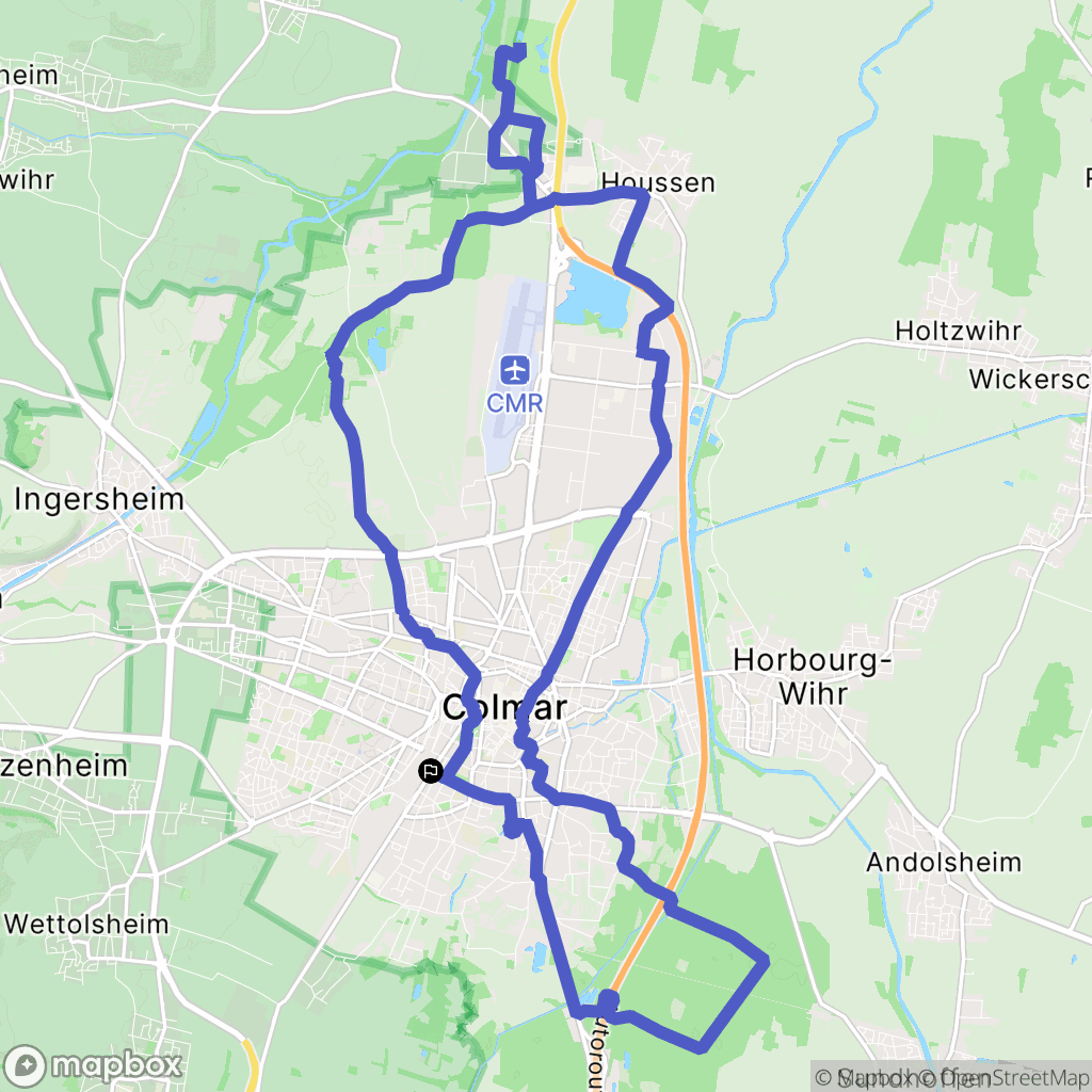 Colmar : carte du parcours de randonnée - France