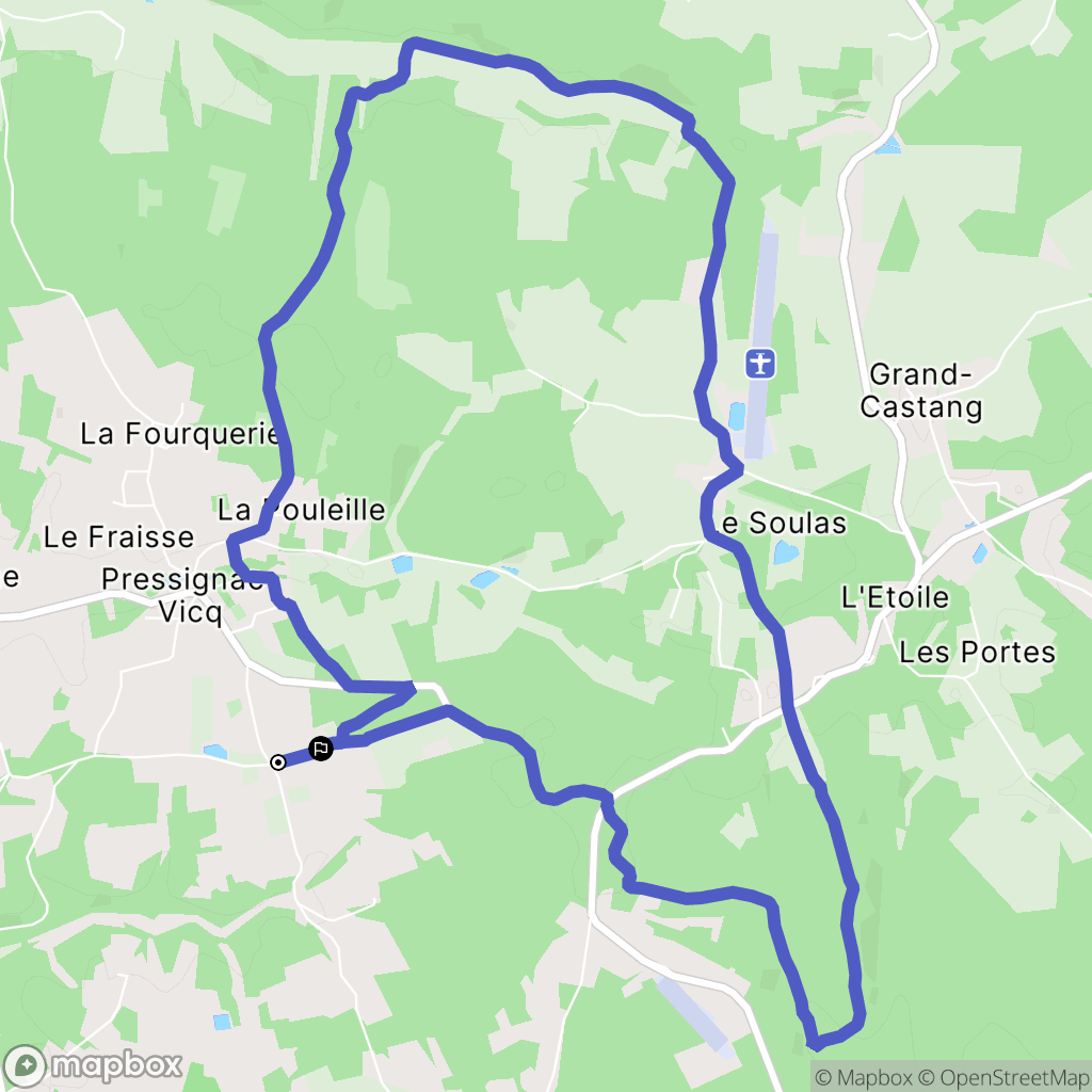 Pressignac-Vicq : carte du parcours de randonnée - France