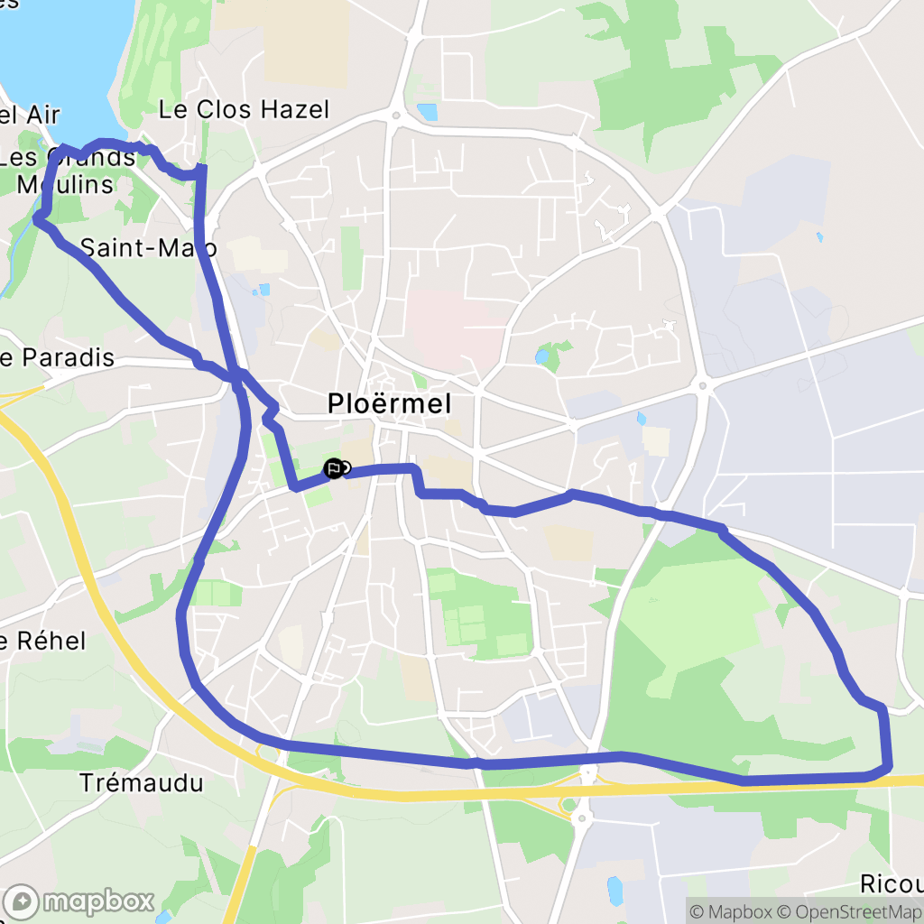 Ploërmel : carte du parcours de randonnée - France
