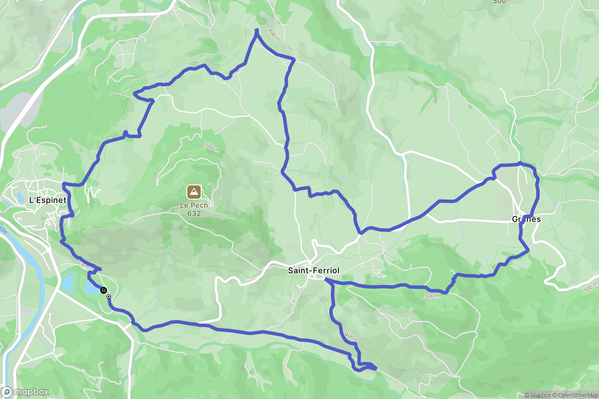 Quillan : carte du parcours de randonnée - France