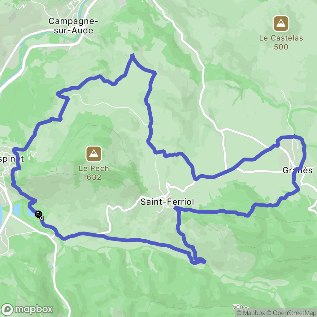 Quillan : carte du parcours de randonnée - France