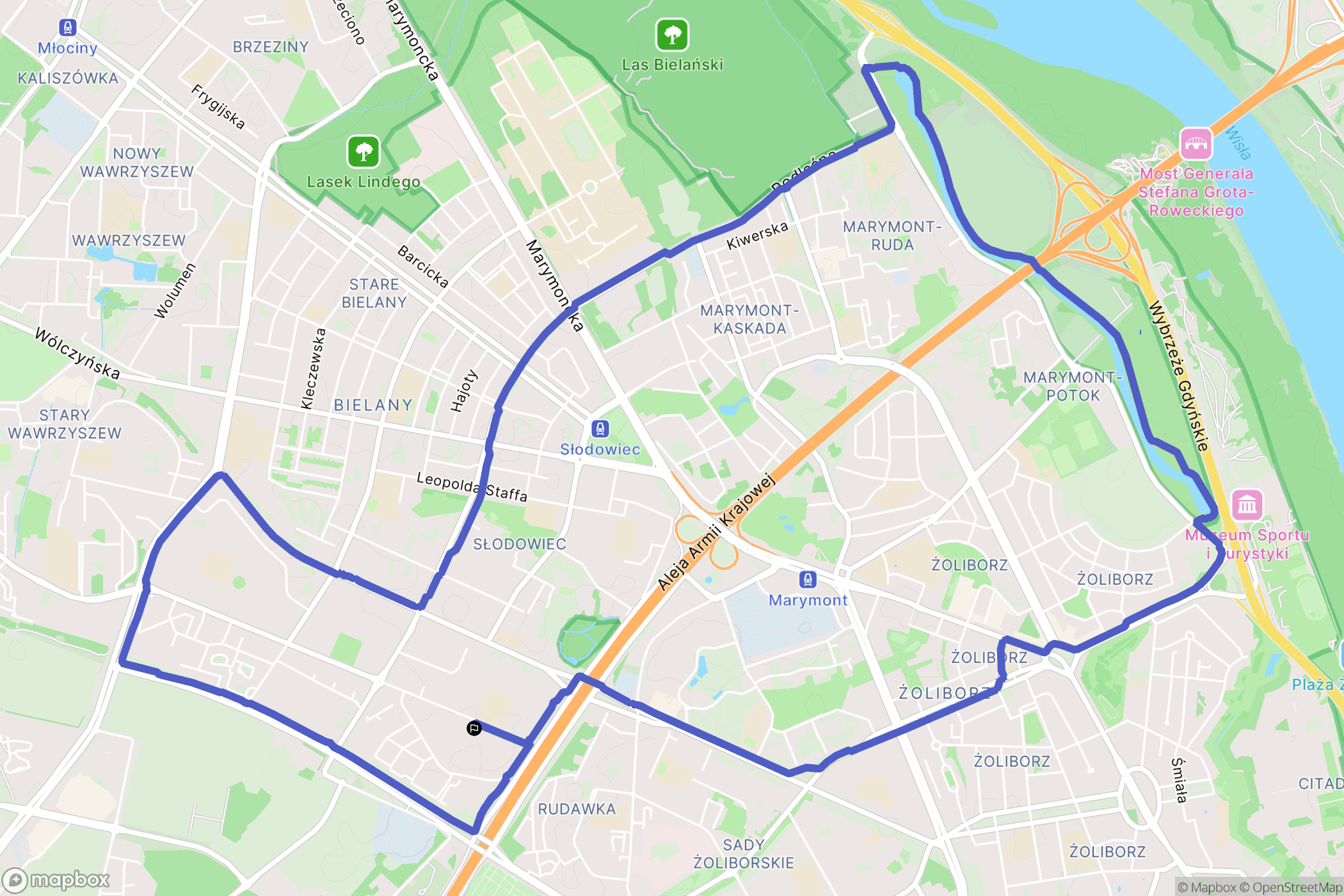 Warszawa: mapa trasy - Poland