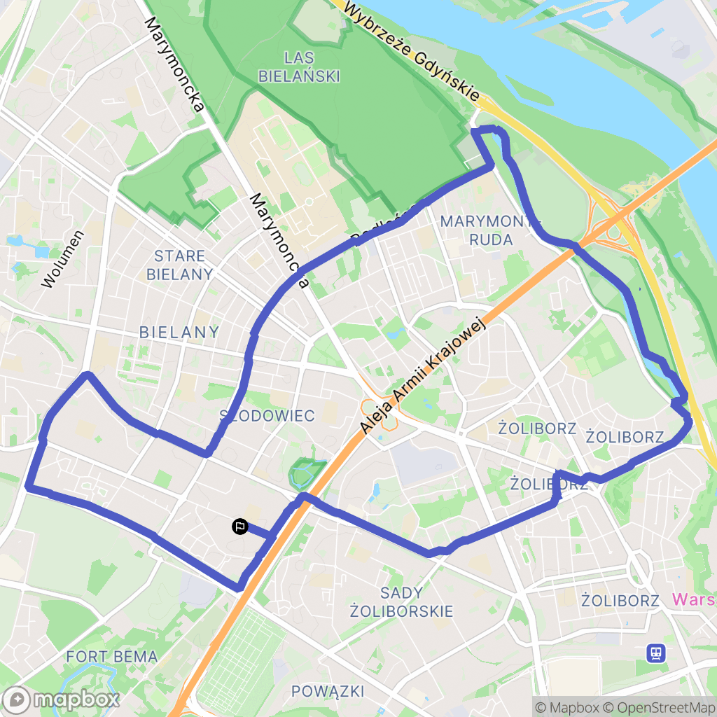 Warszawa: mapa trasy - Poland