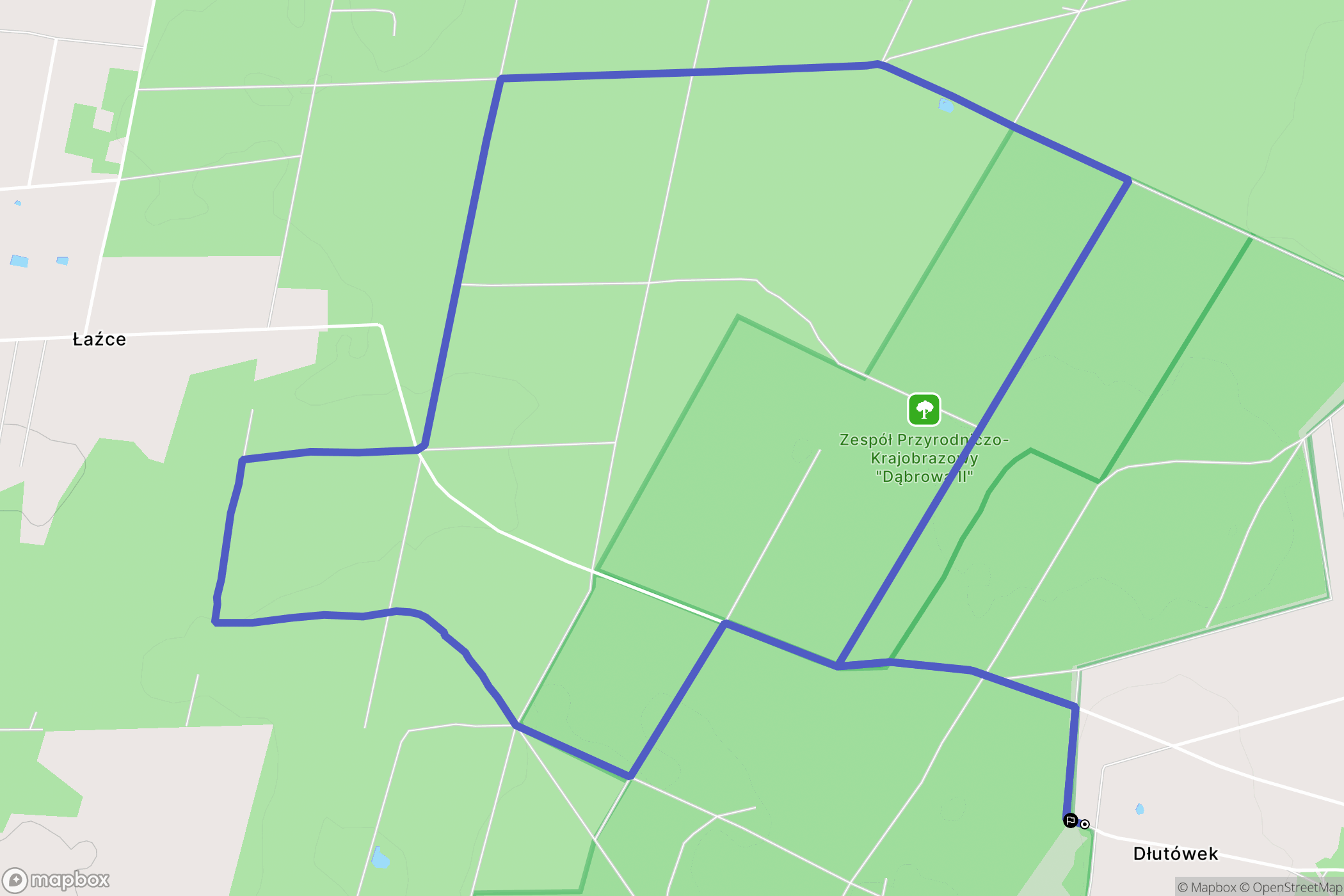 Dłutówek: mapa trasy - Poland