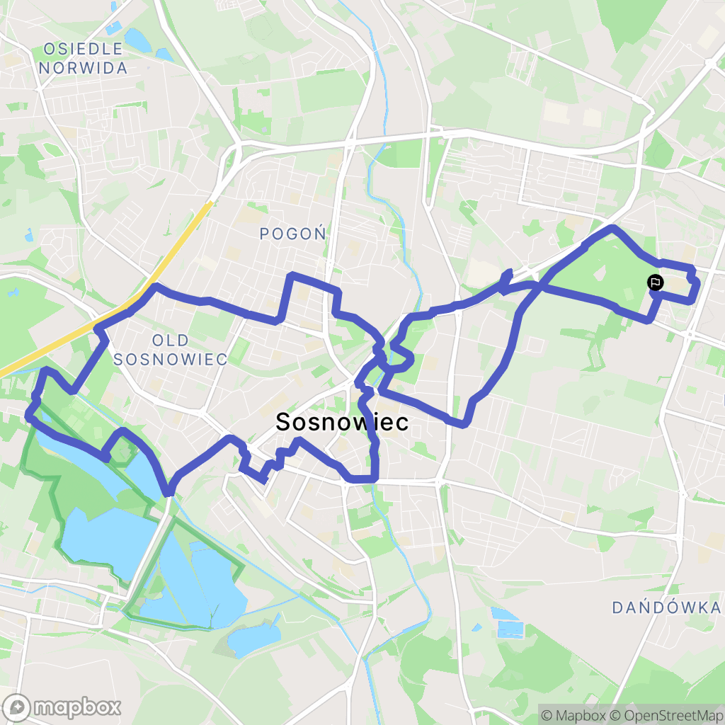 Sosnowiec: mapa trasy - Poland