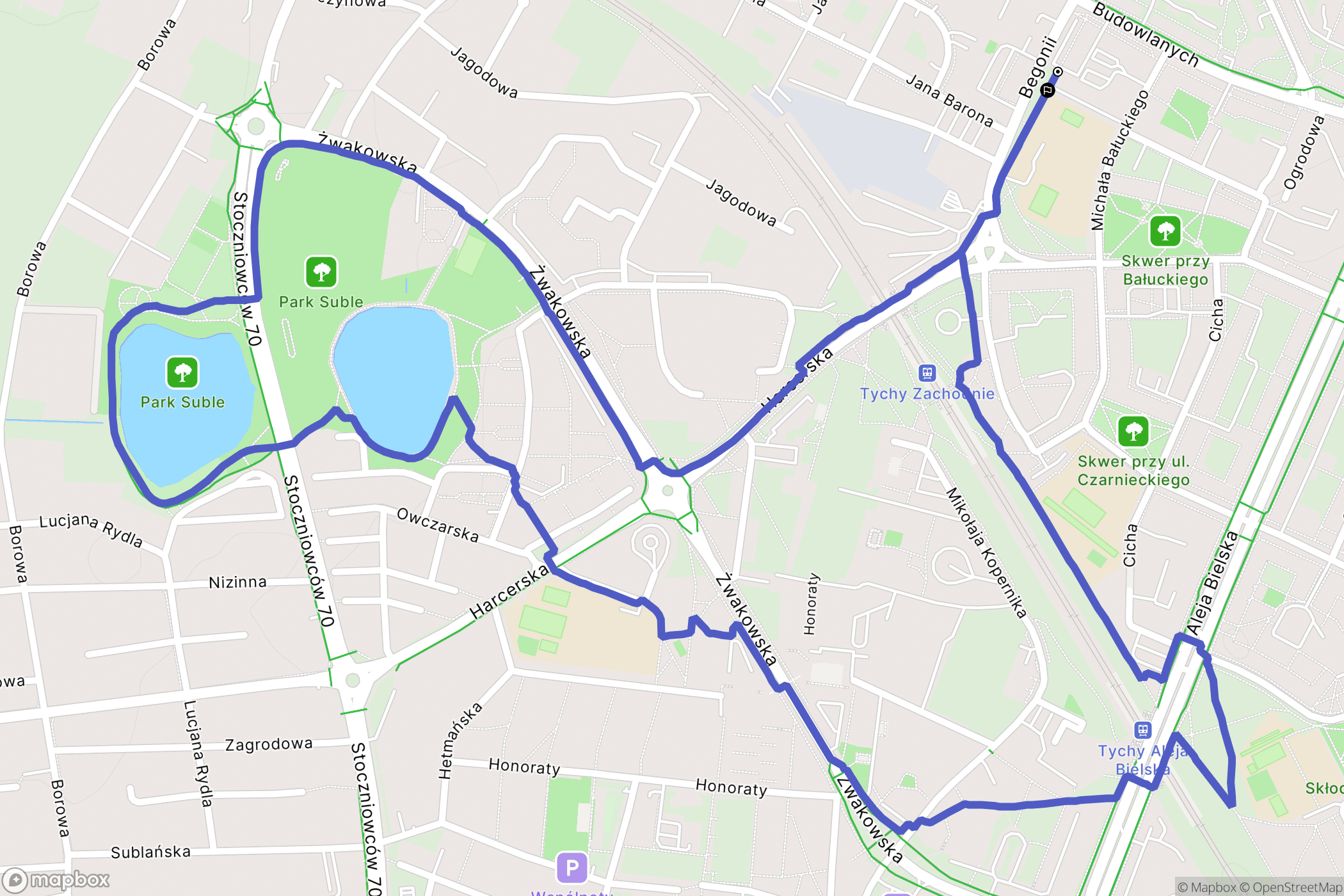 Tychy: mapa trasy - Poland