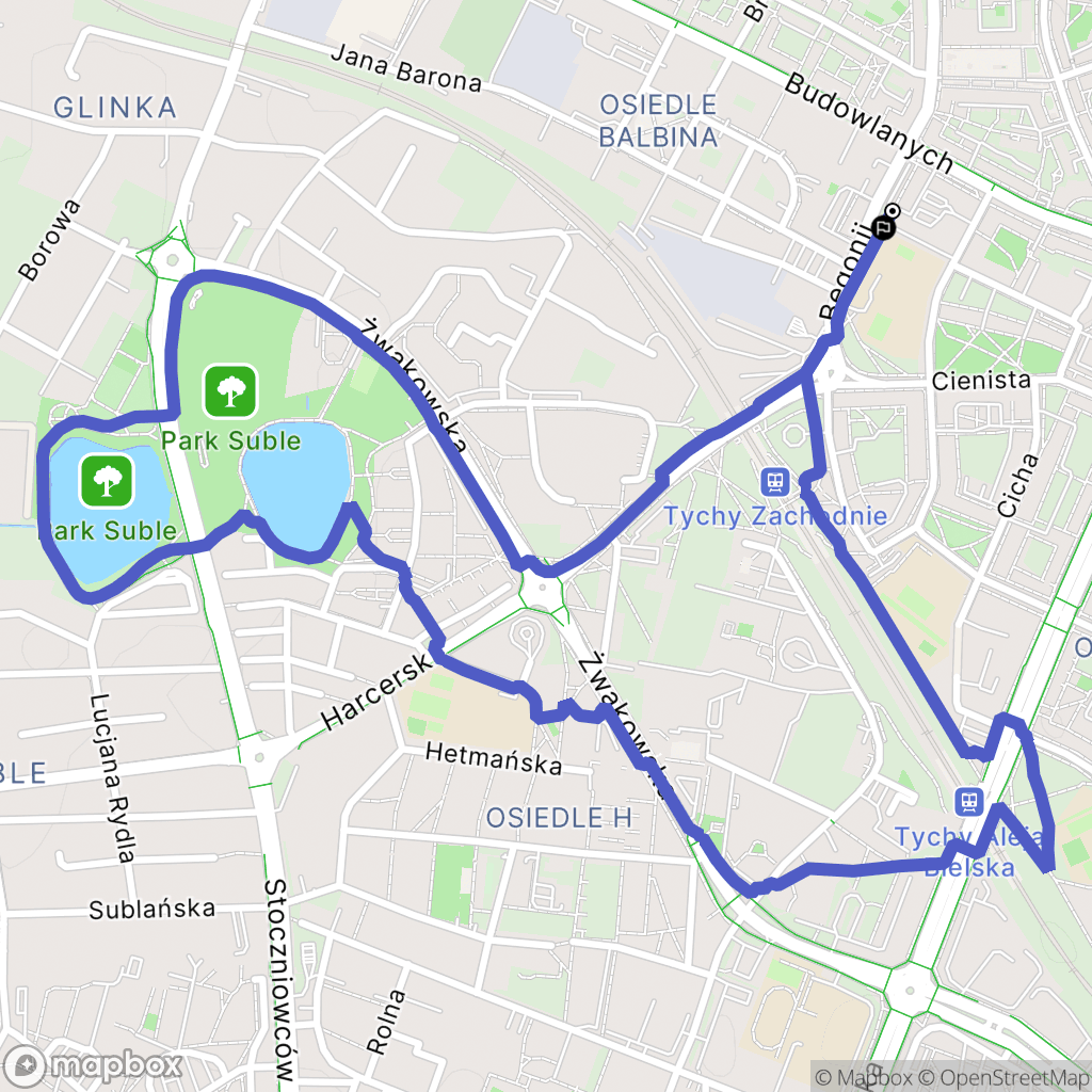 Tychy: mapa trasy - Poland