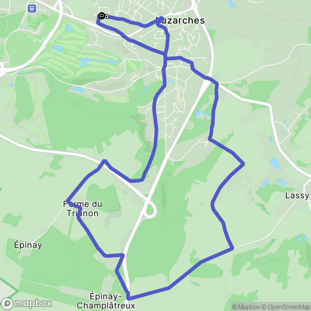 Luzarches : carte du parcours de randonnée - France