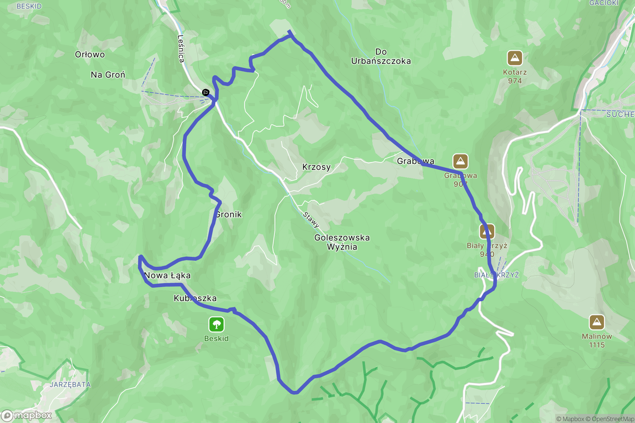Brenna: mapa trasy - Poland
