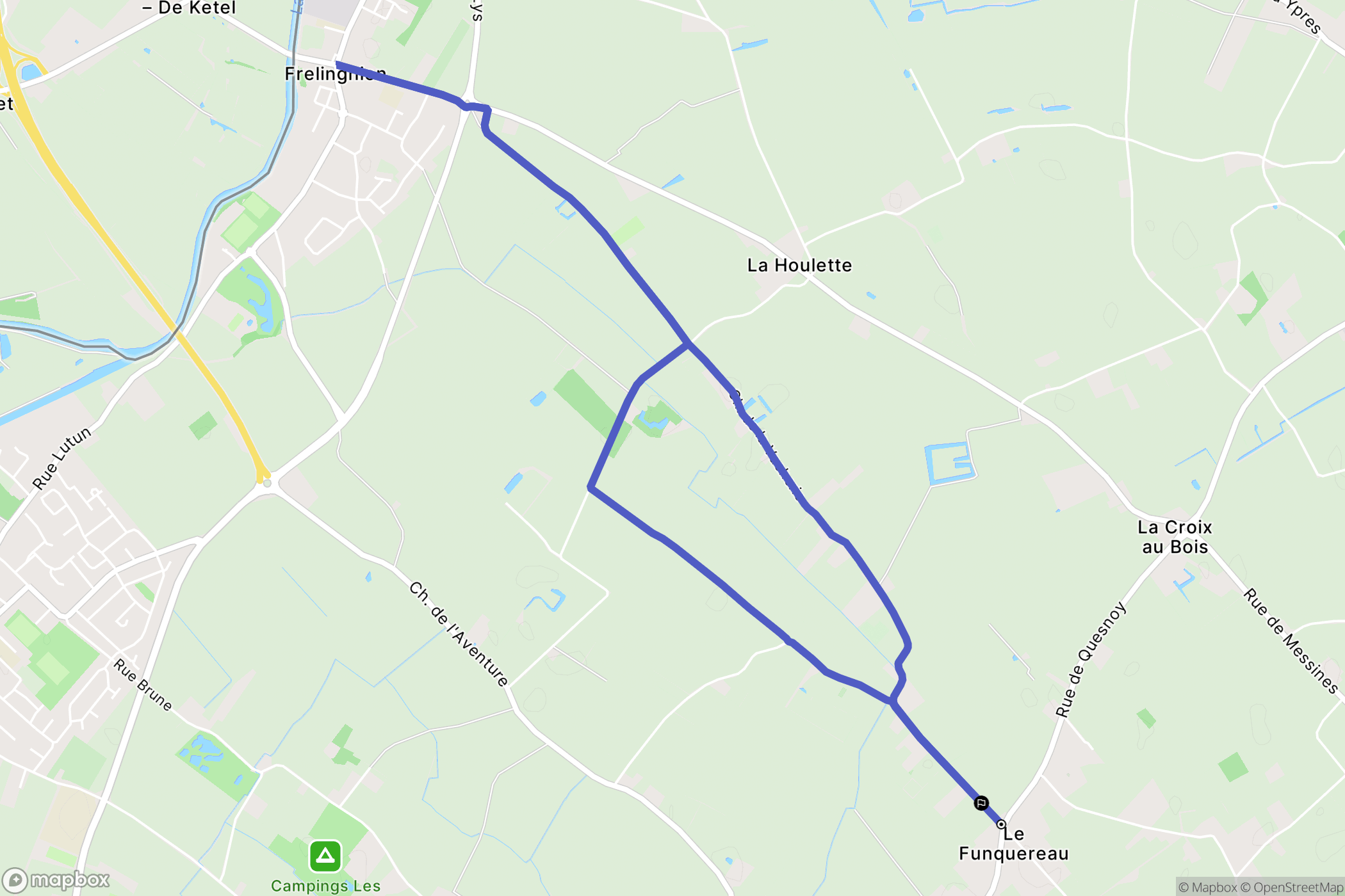 Frelinghien : carte du parcours de randonnée - France
