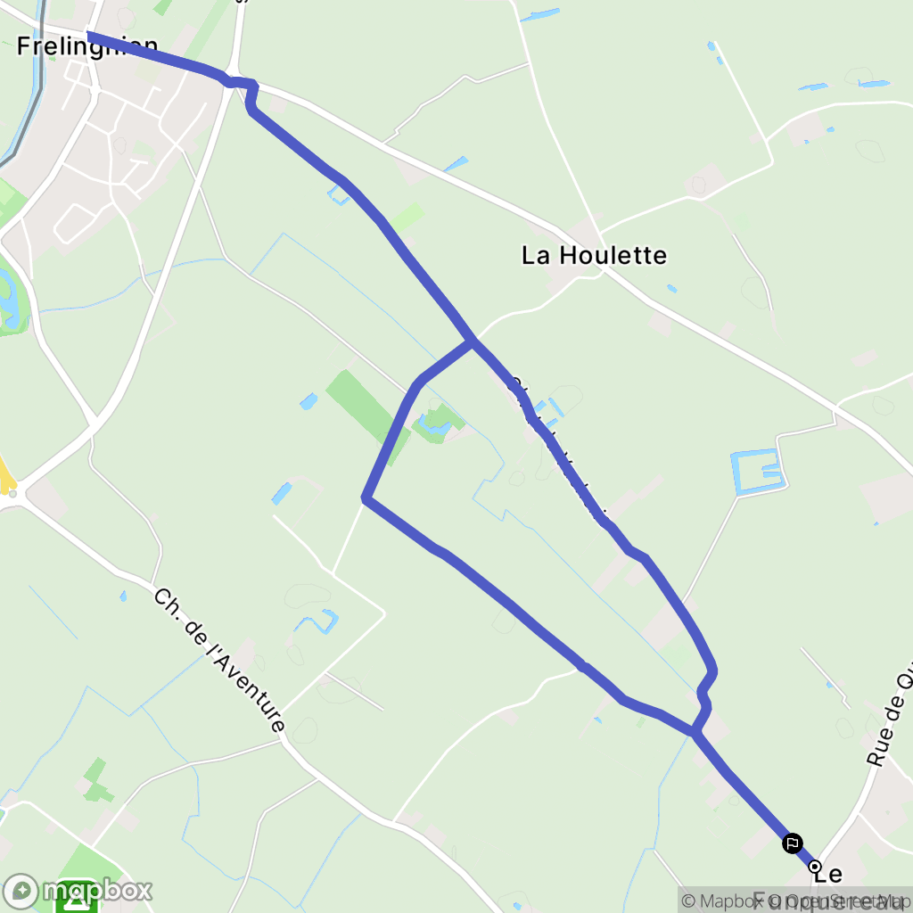 Frelinghien : carte du parcours de randonnée - France