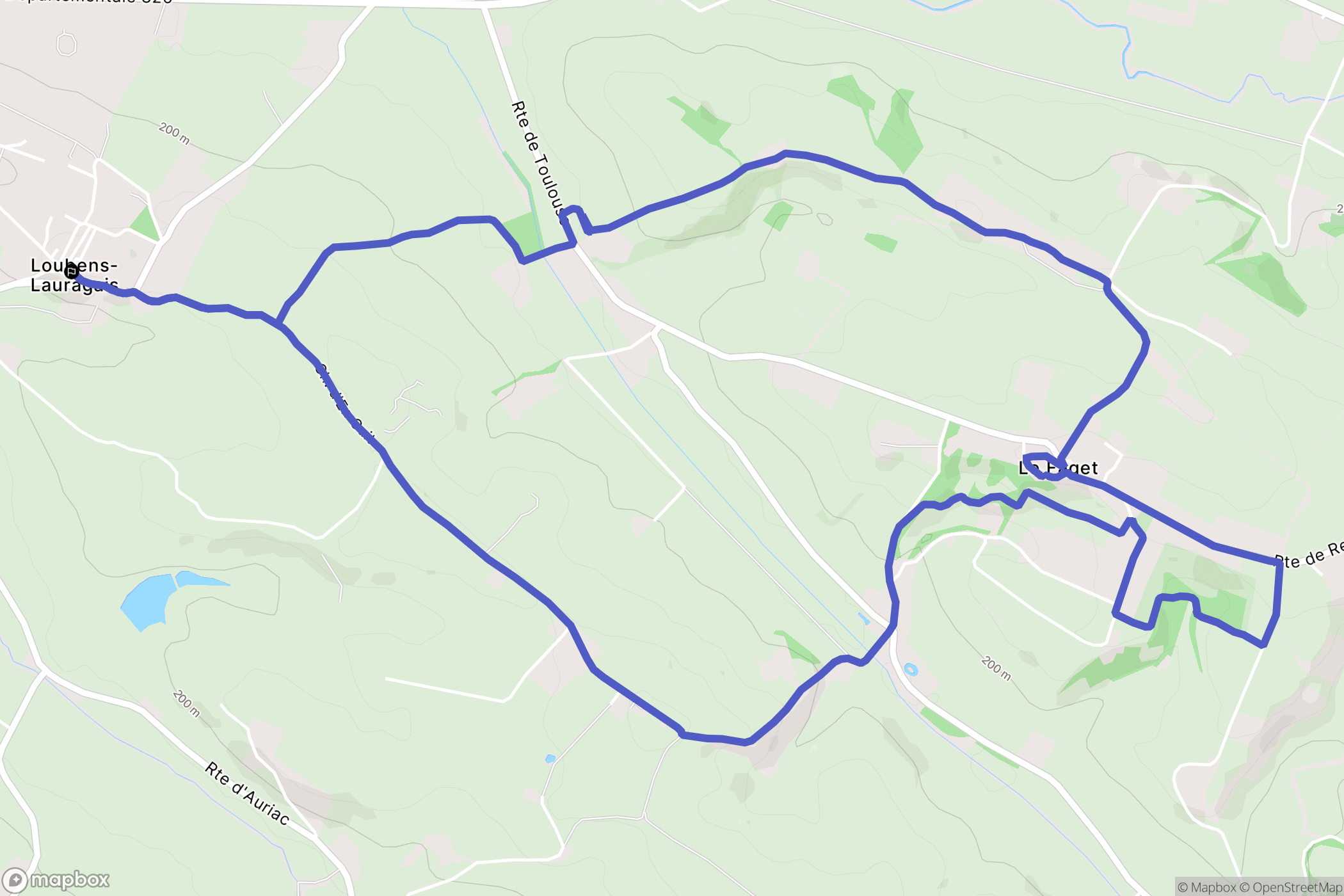 Loubens-Lauragais : carte du parcours de randonnée - France