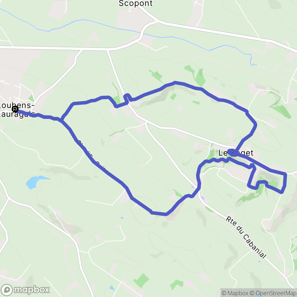 Loubens-Lauragais : carte du parcours de randonnée - France