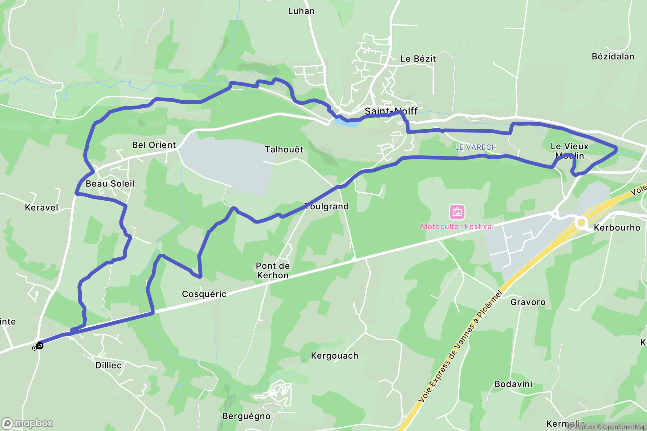 Saint-Nolff : carte du parcours de randonnée - France
