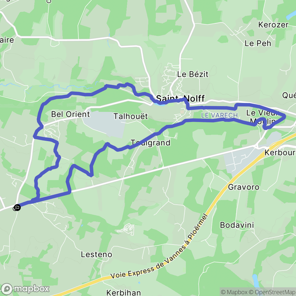 Saint-Nolff : carte du parcours de randonnée - France