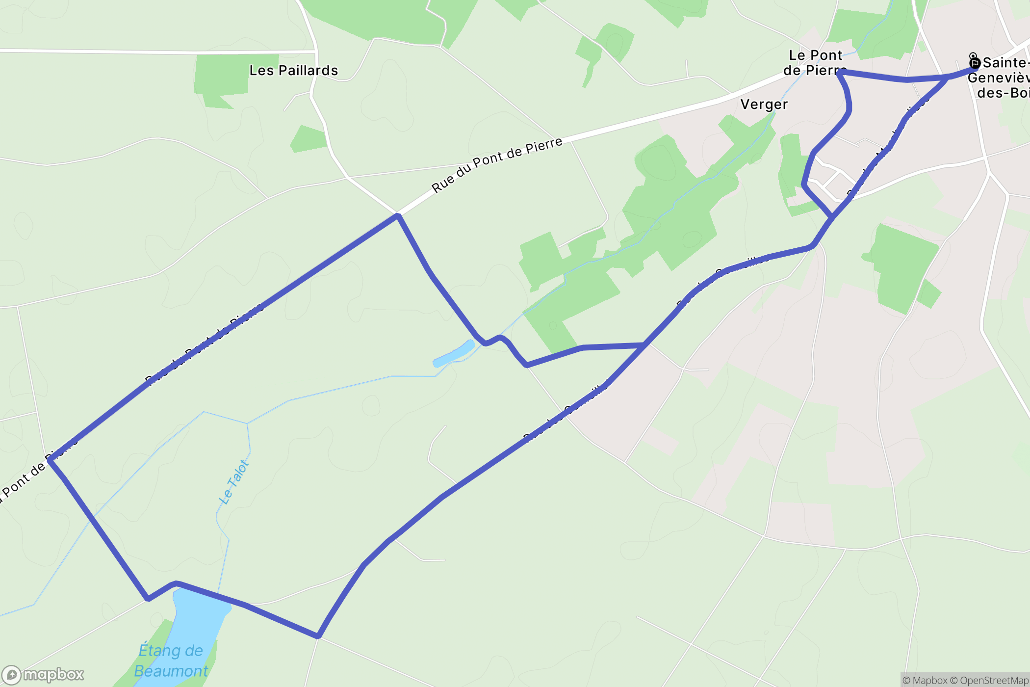 Sainte-Geneviève-des-Bois : carte du parcours de randonnée - France