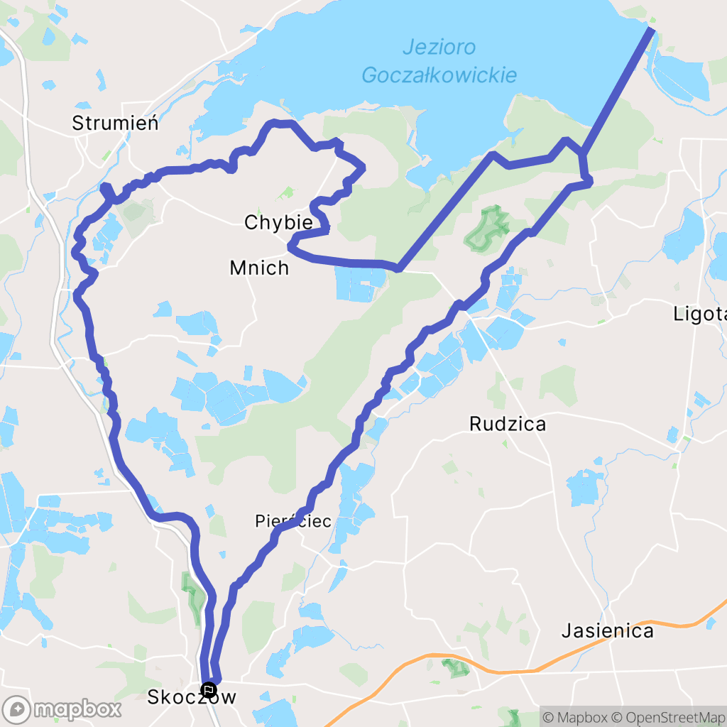 Skoczów: mapa trasy - Poland