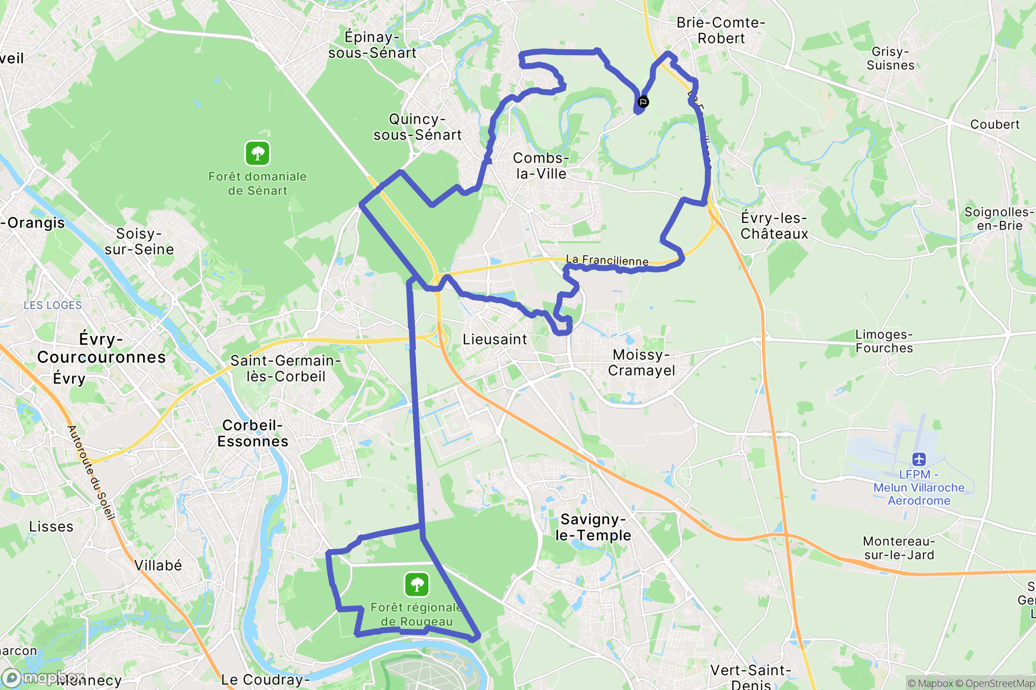 Brie-Comte-Robert : carte du parcours de randonnée - France