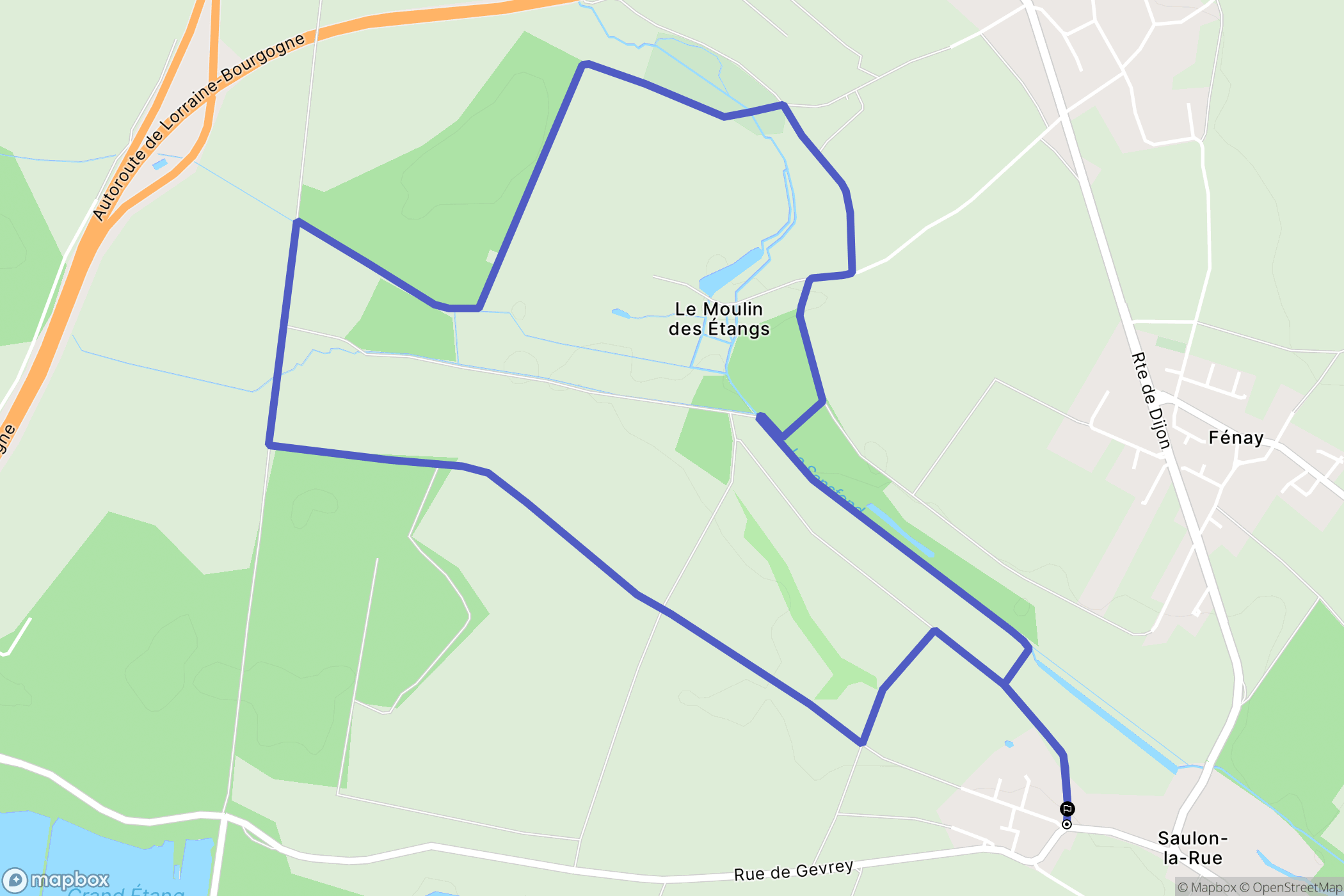 Saulon-la-Rue : carte du parcours de randonnée - France