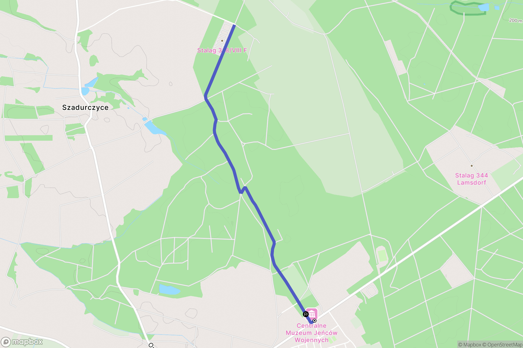 Łambinowice: mapa trasy - Poland