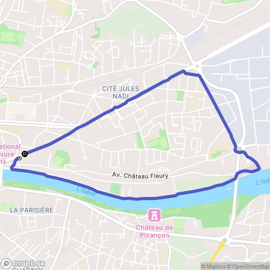 Romans-sur-Isère : carte du parcours de randonnée - France