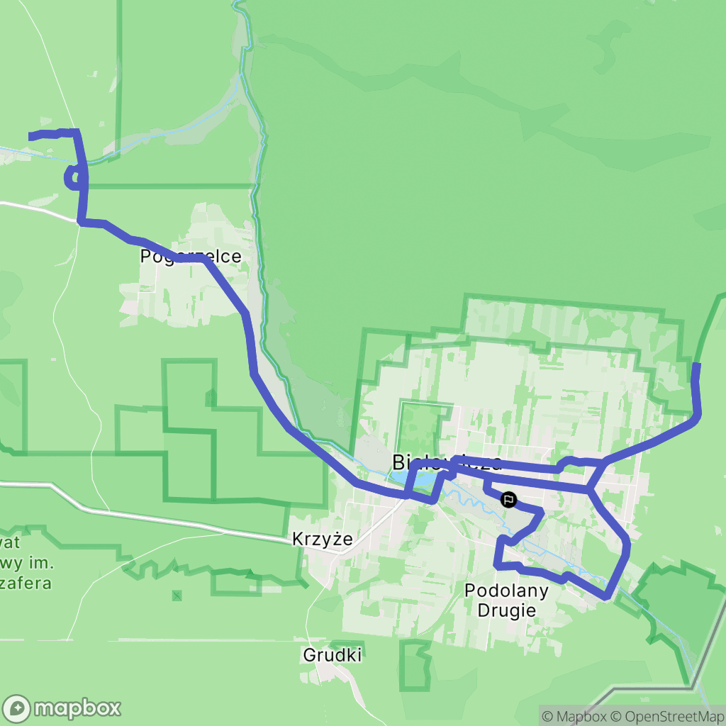 Białowieża: mapa trasy - Poland