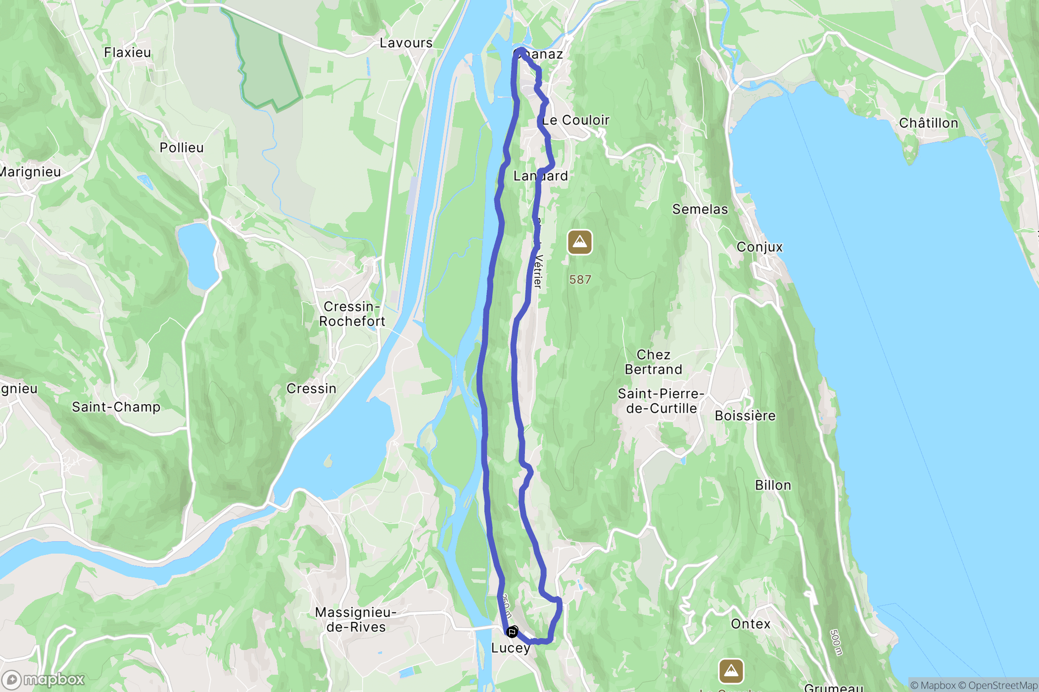 Lucey : carte du parcours de randonnée - France