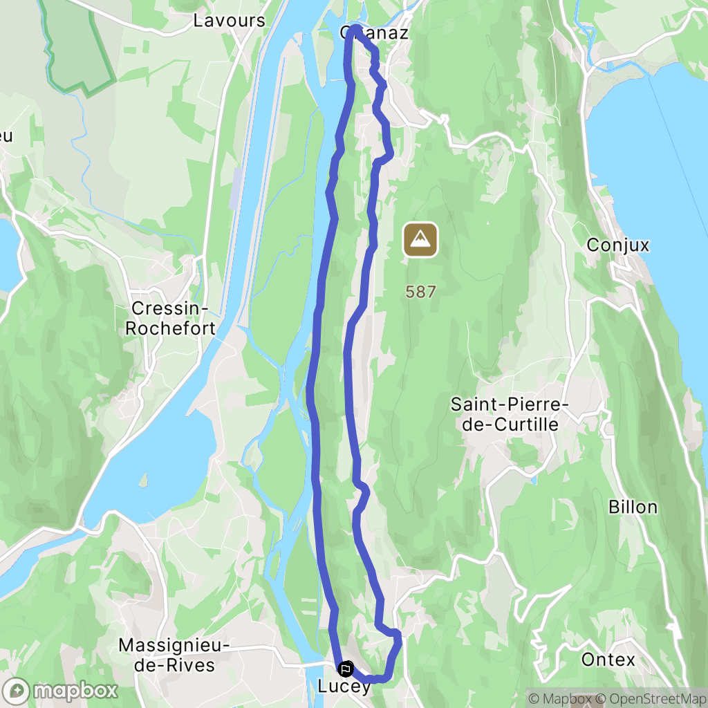 Lucey : carte du parcours de randonnée - France