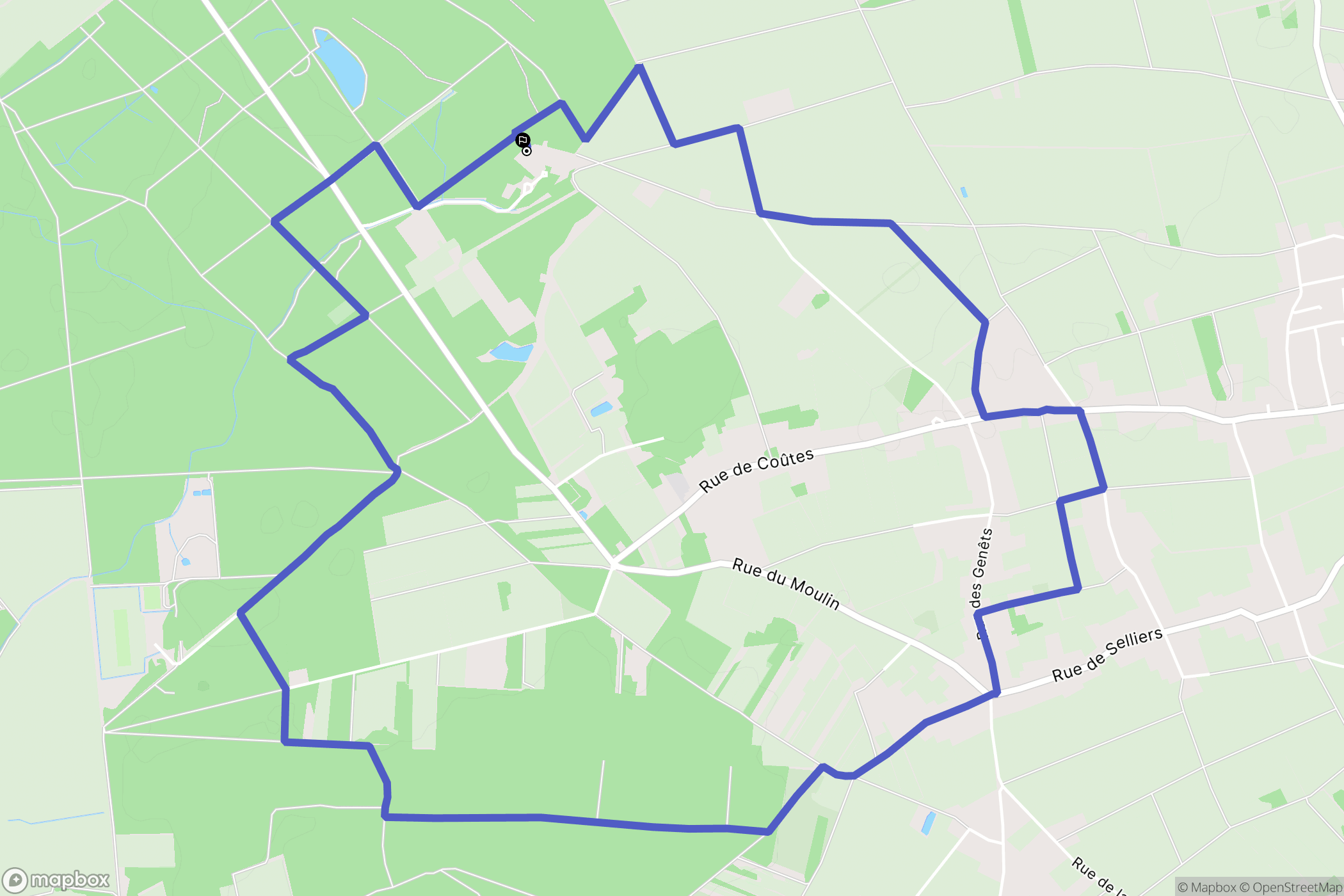 Ormes : carte du parcours de randonnée - France