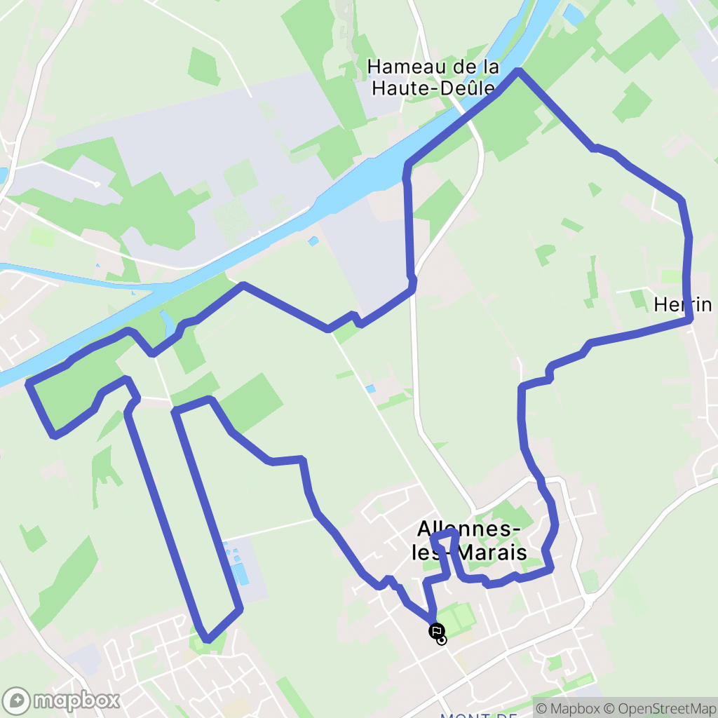 Allennes-les-Marais : carte du parcours de randonnée - France
