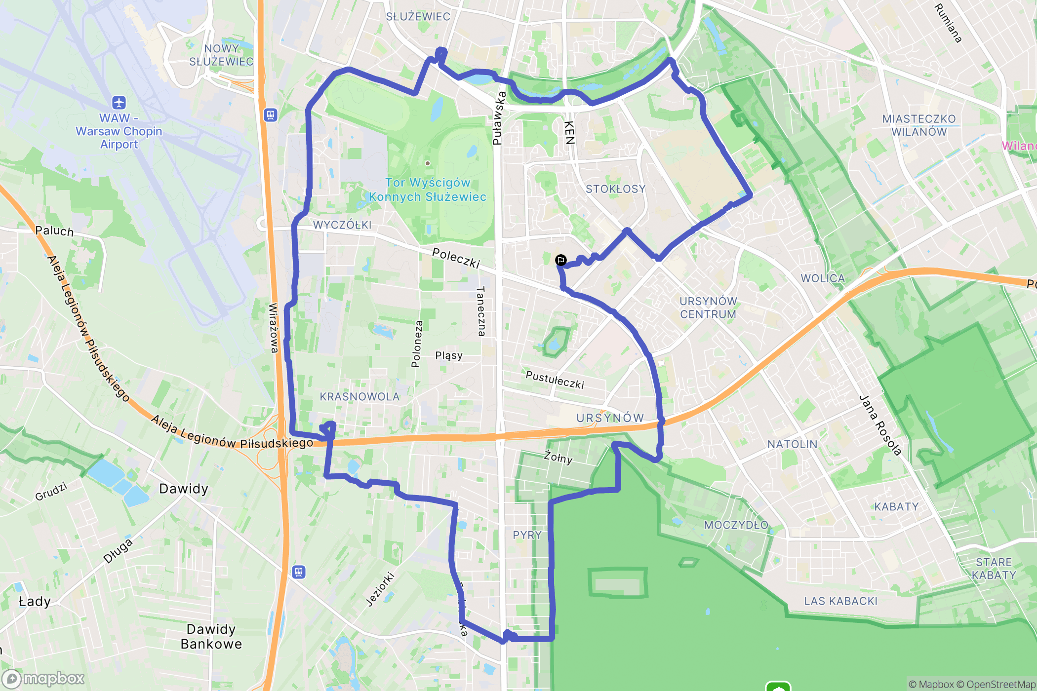 Warszawa: mapa trasy - Poland