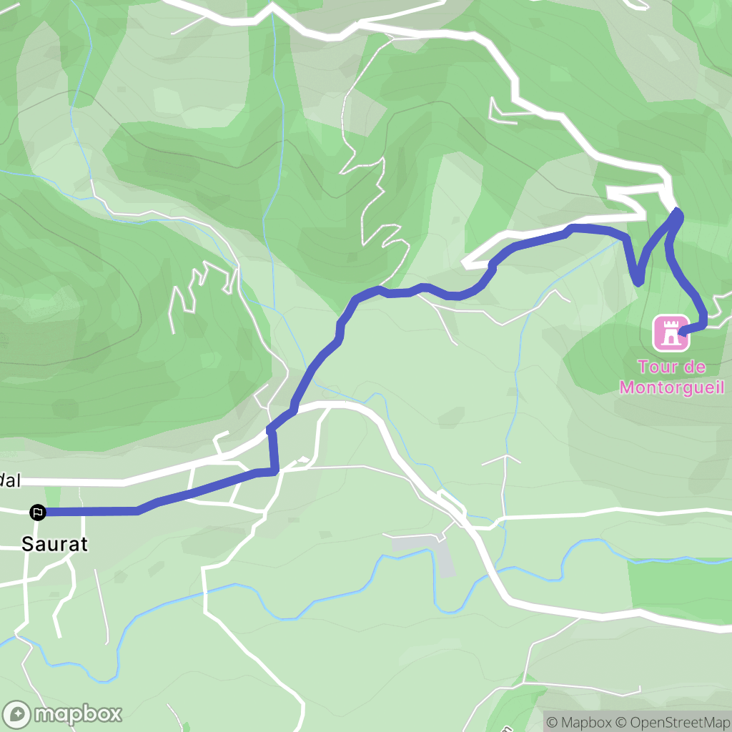 Saurat : carte du parcours de randonnée - France