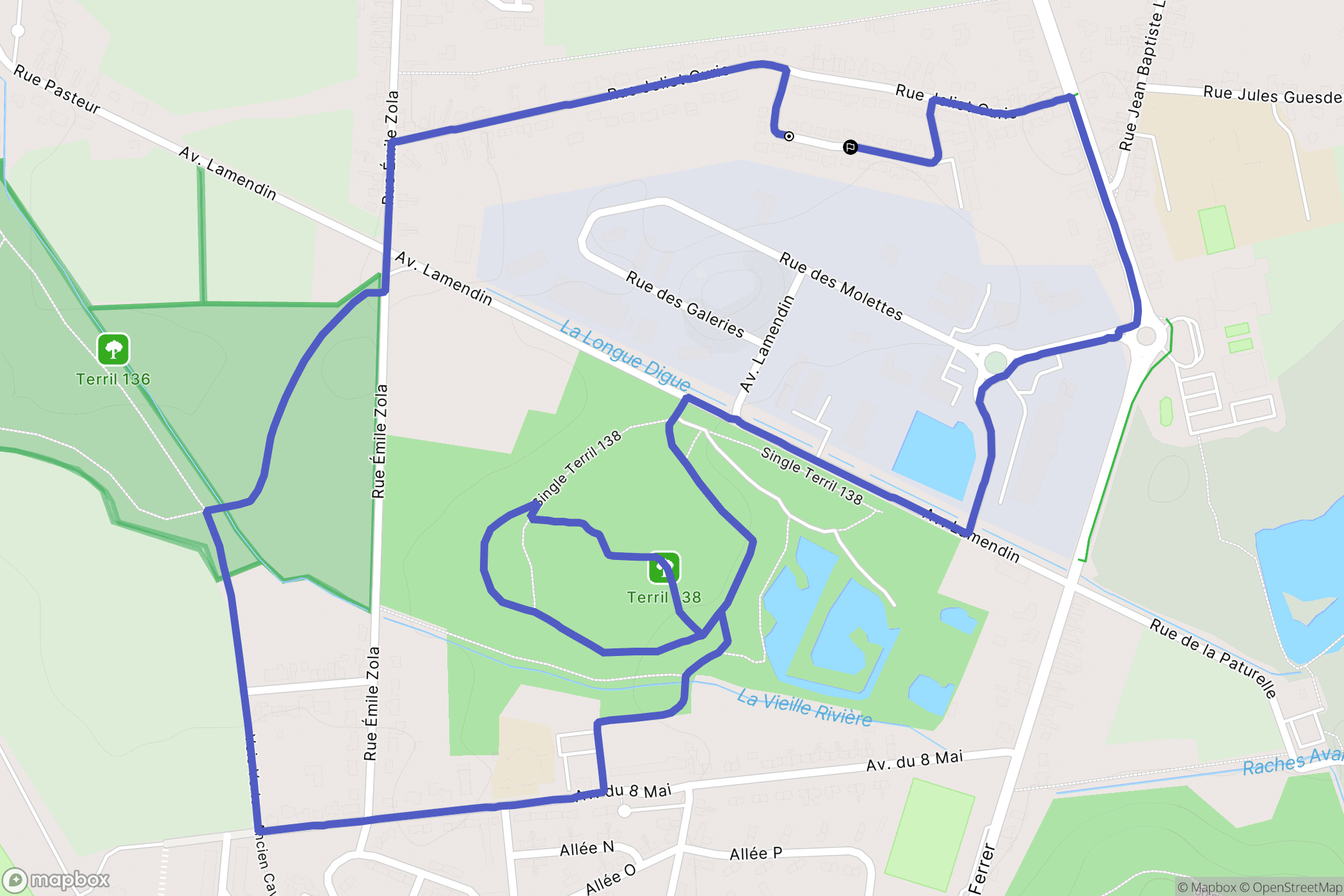 Roost-Warendin : carte du parcours de randonnée - France