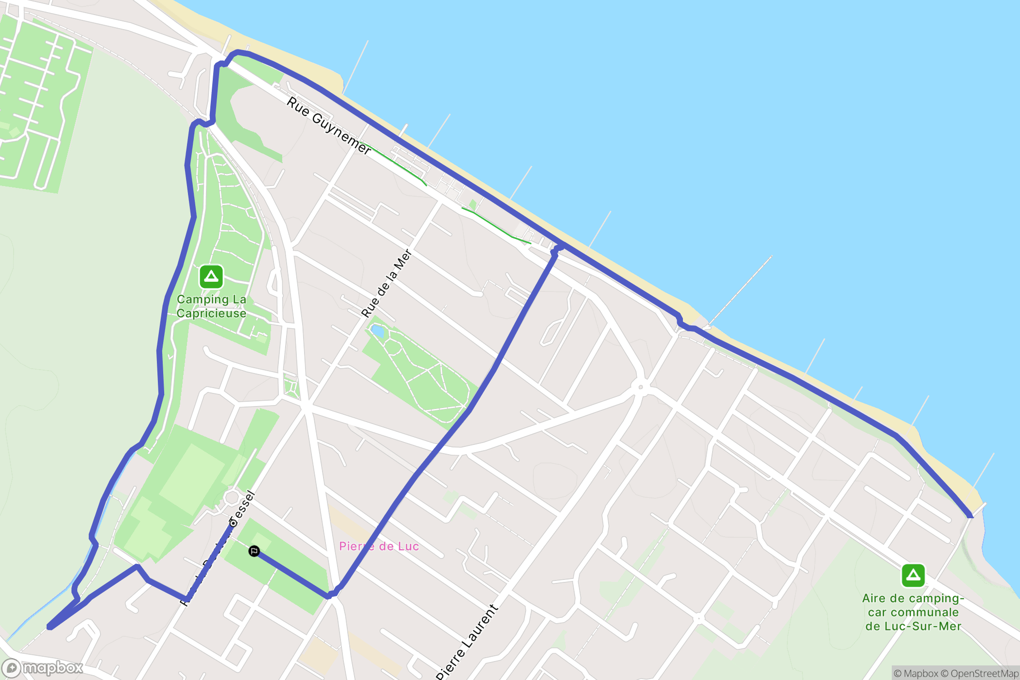 Luc-sur-Mer : carte du parcours de randonnée - France