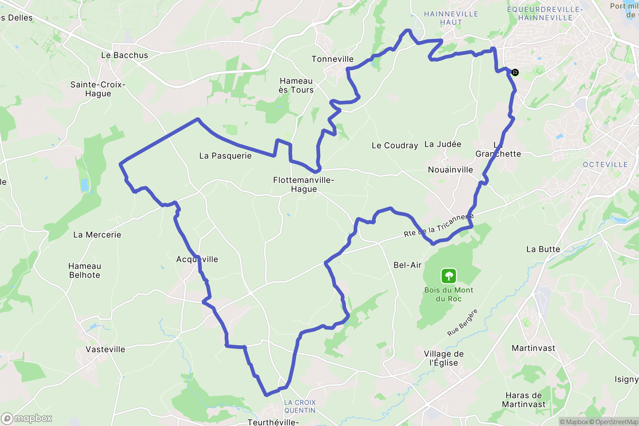 Cherbourg-en-Cotentin : carte du parcours de randonnée - France