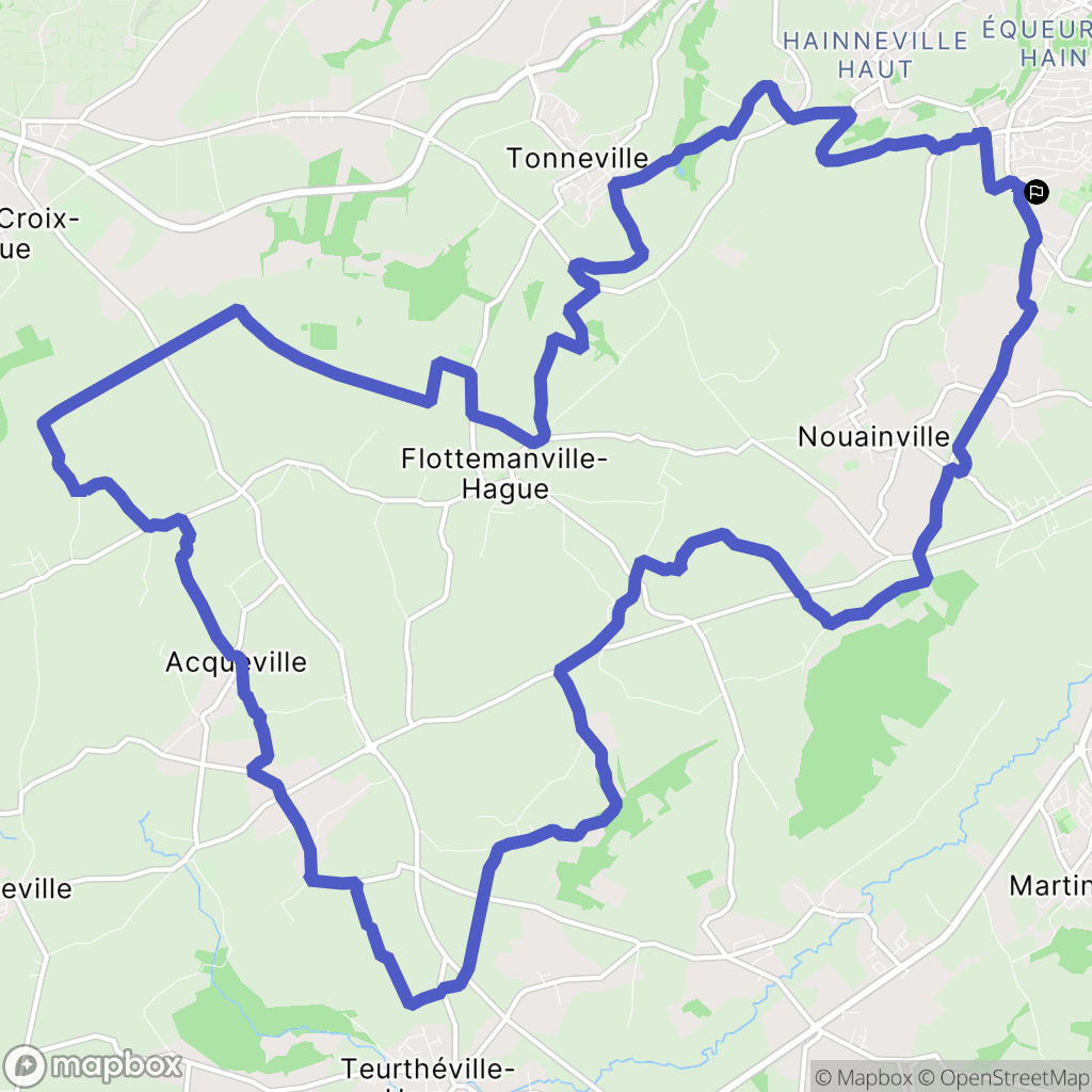 Cherbourg-en-Cotentin : carte du parcours de randonnée - France