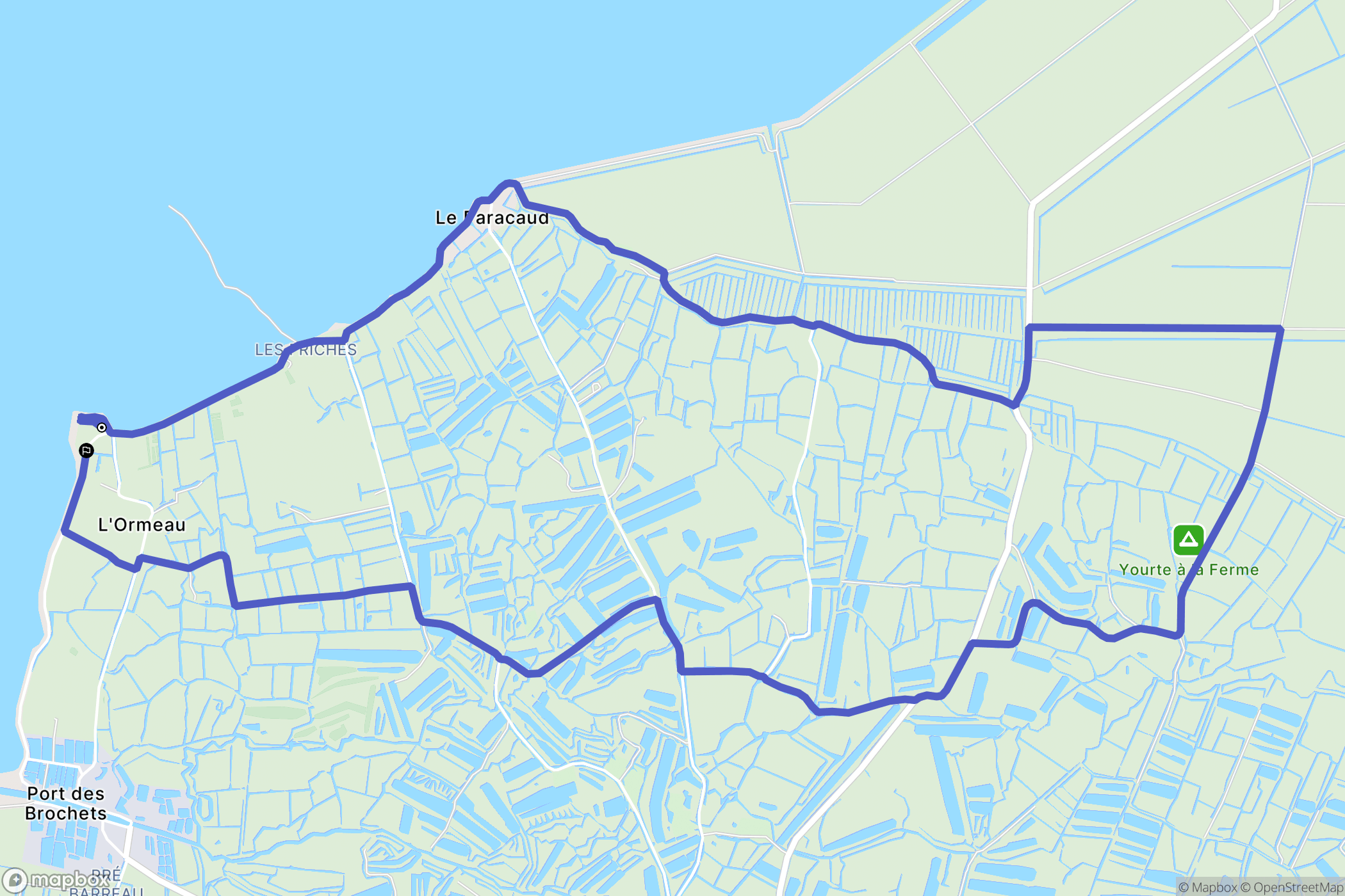 Bouin : carte du parcours de randonnée - France