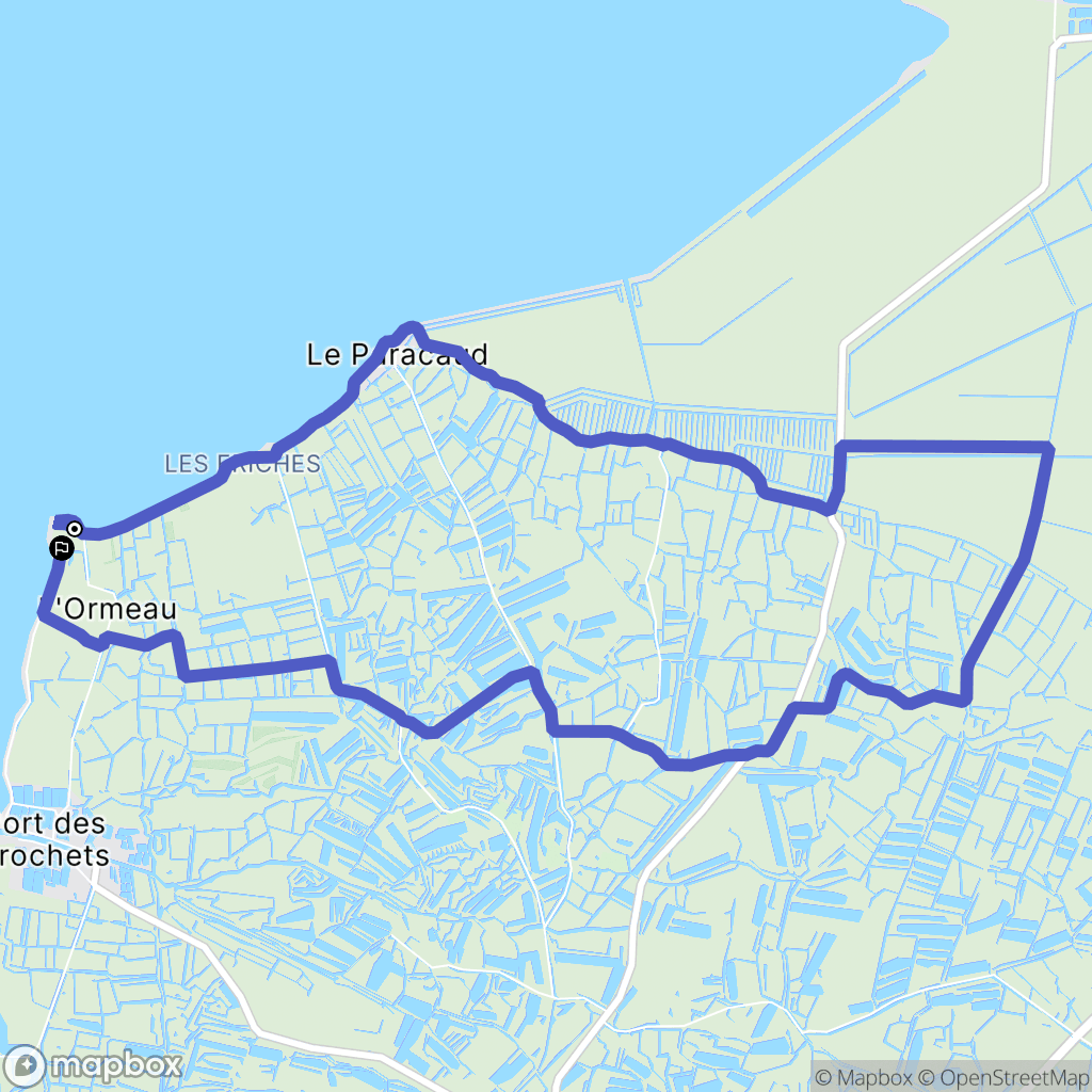 Bouin : carte du parcours de randonnée - France
